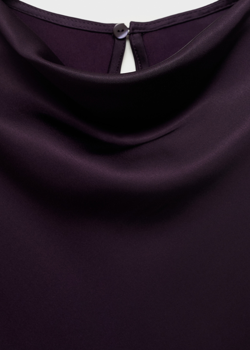 Satin blouse with draped neck