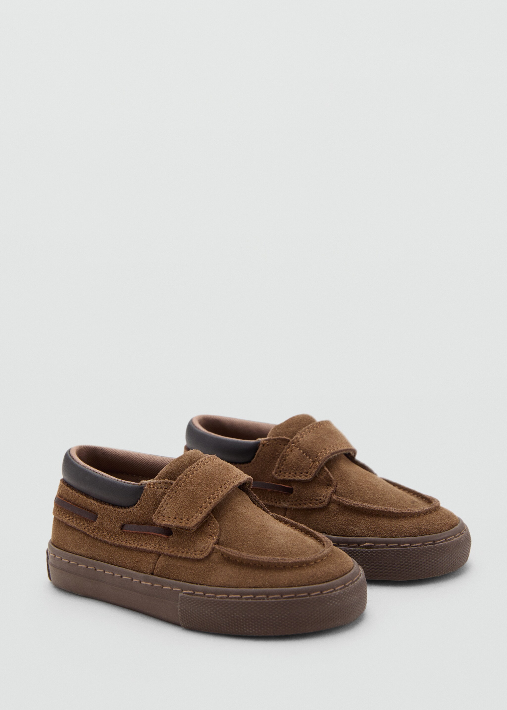 Velcro leather shoes - Medium plane, Chocolate. Ref: 17064097-00.