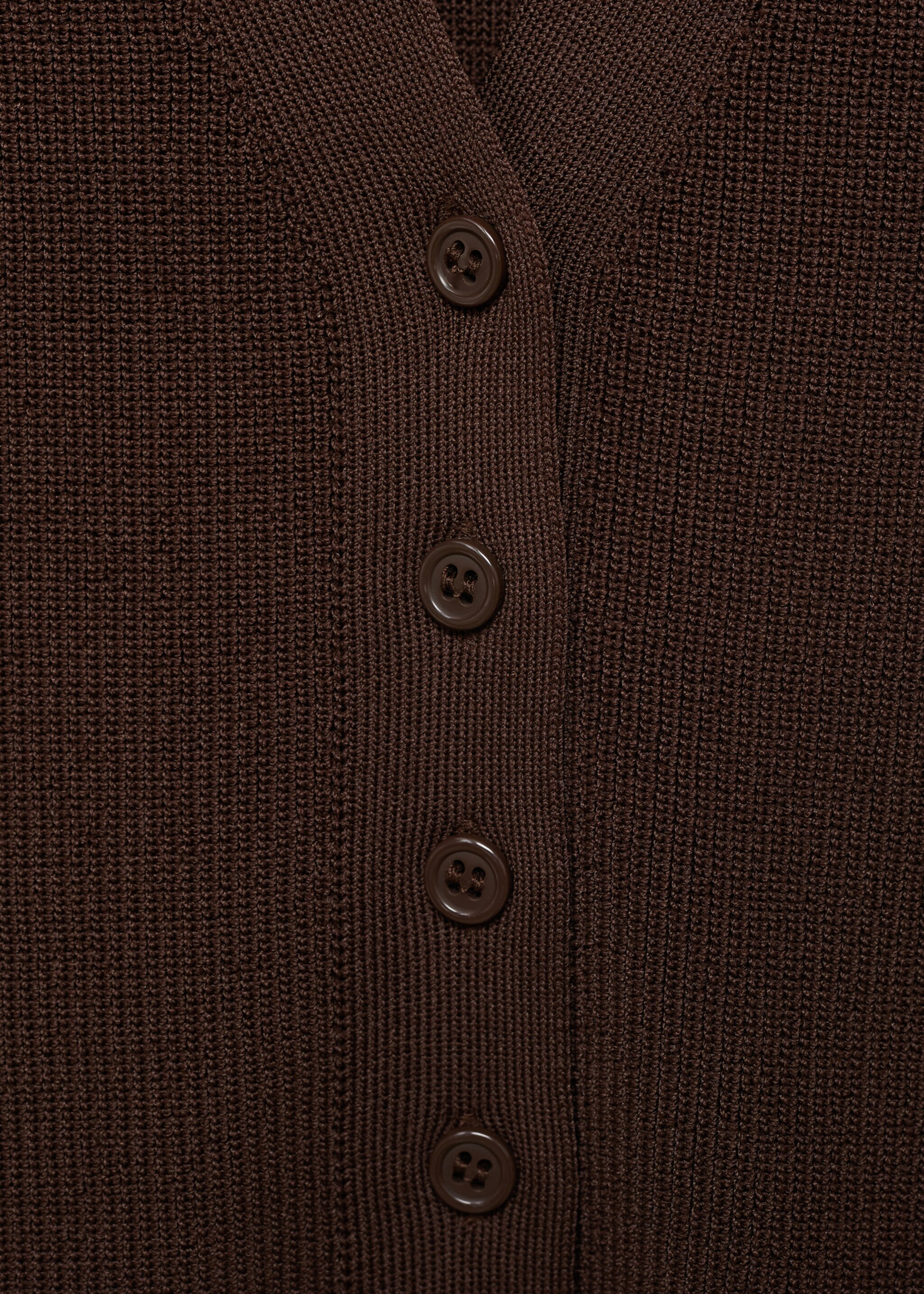 Fine-knit gilet - Details of the article 8, Chocolate. Ref: 17064098-00.