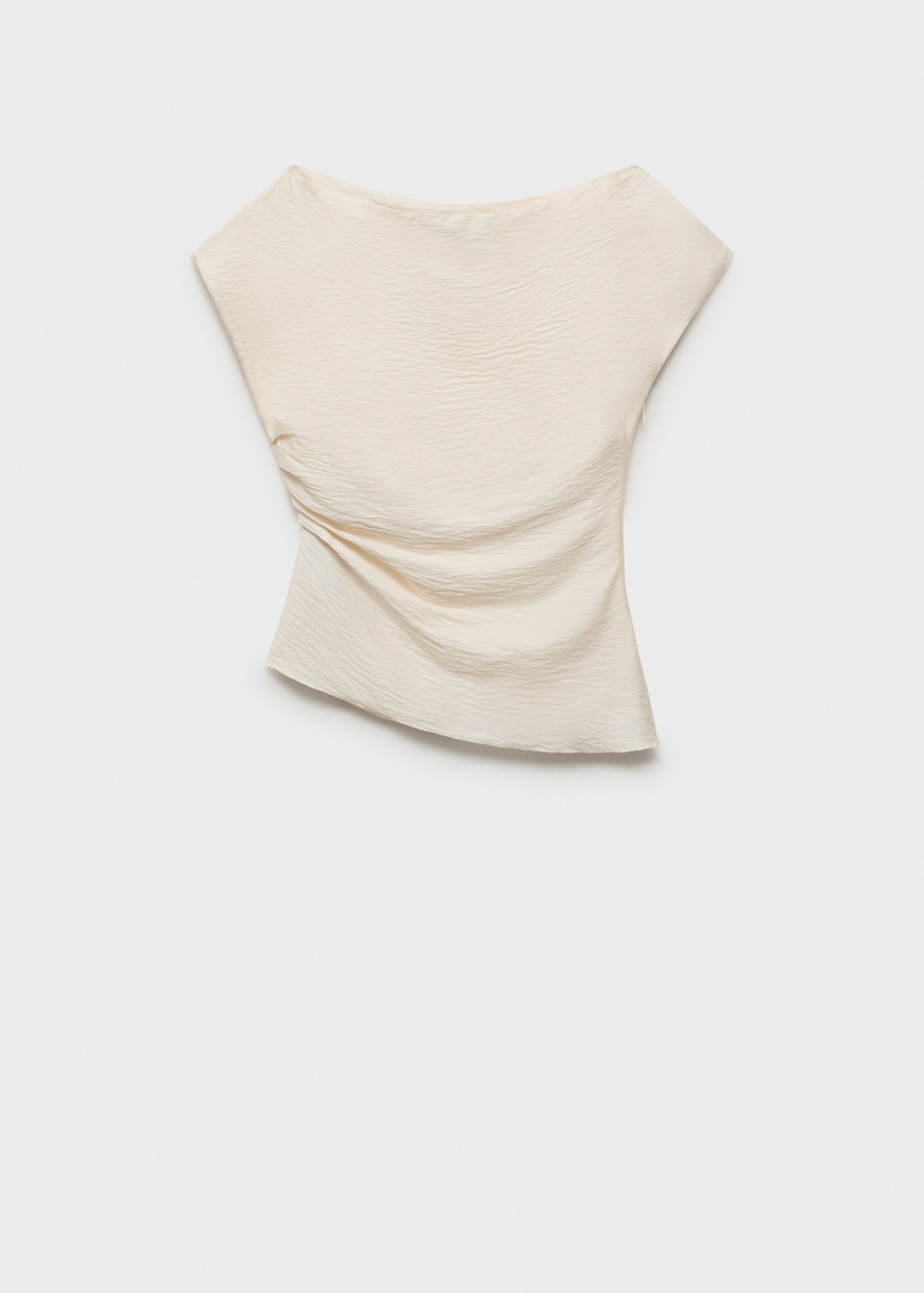Modal blouse with an asymmetric collar - Article without model, White. Ref: 17064100-00.