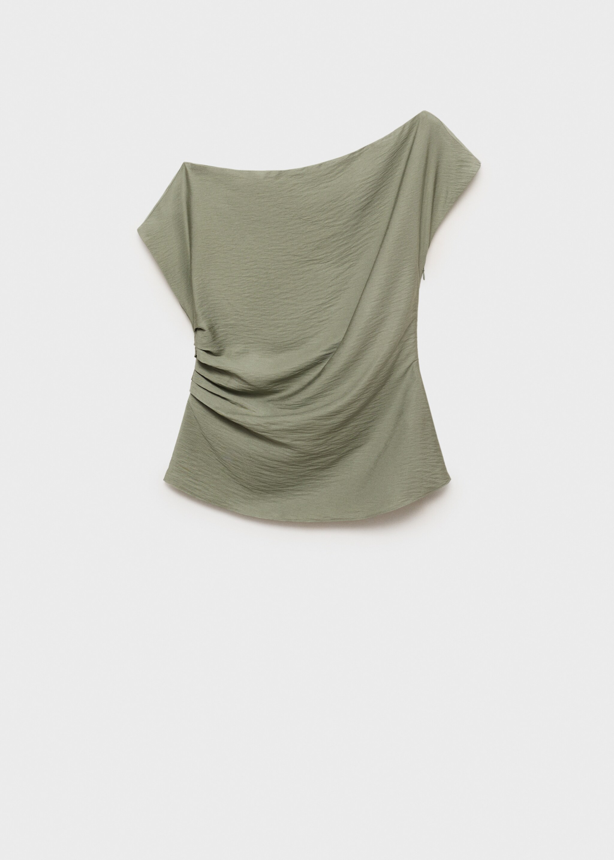 Modal blouse with an asymmetric collar - Article without model, Aqua Green. Ref: 17064100-00.
