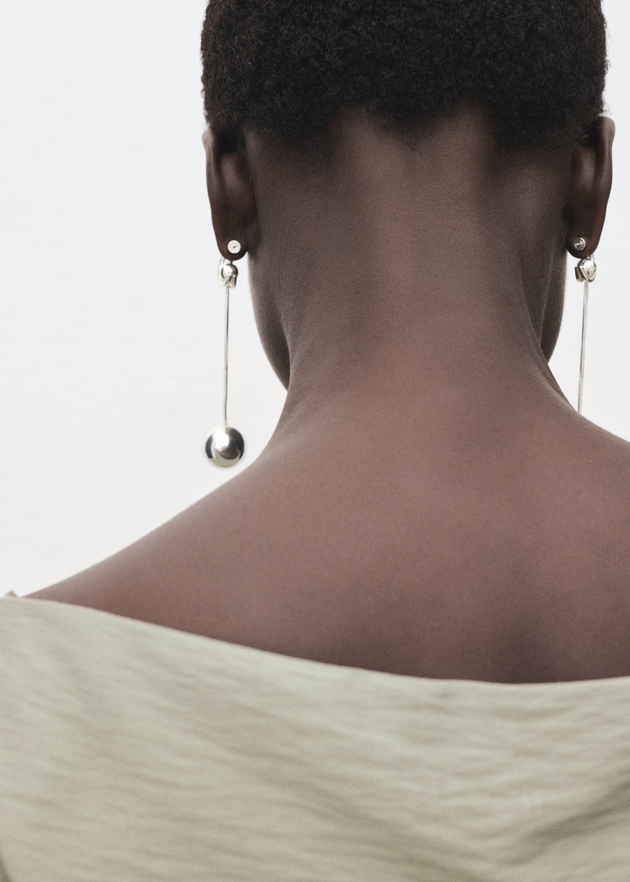 Modal blouse with an asymmetric collar - Details of the article 1, Aqua Green. Ref: 17064100-00.