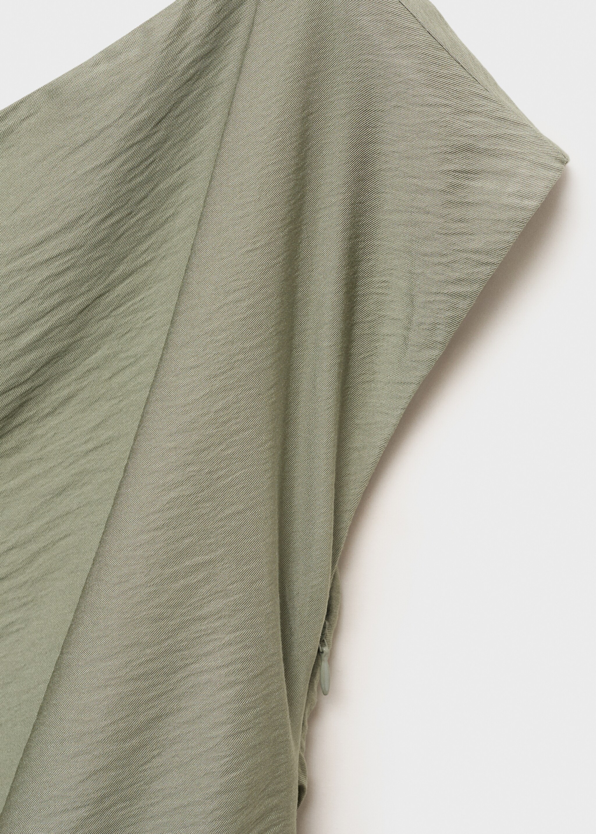 Modal blouse with an asymmetric collar - Details of the article 8, Aqua Green. Ref: 17064100-00.