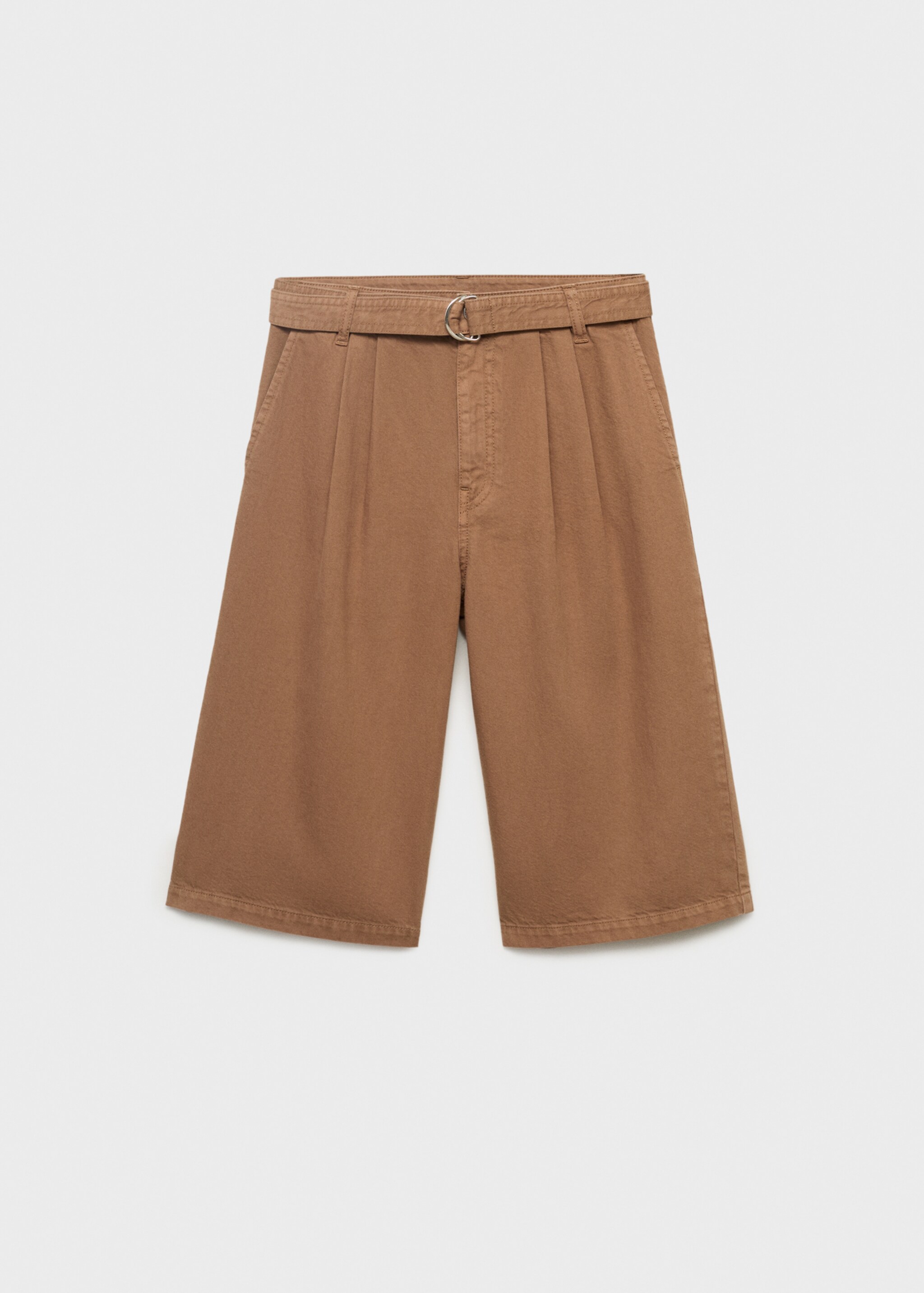 Bermudashorts i jorts-denim med belte - Artikkel uten modell, Brun. Ref: 17064101-00.