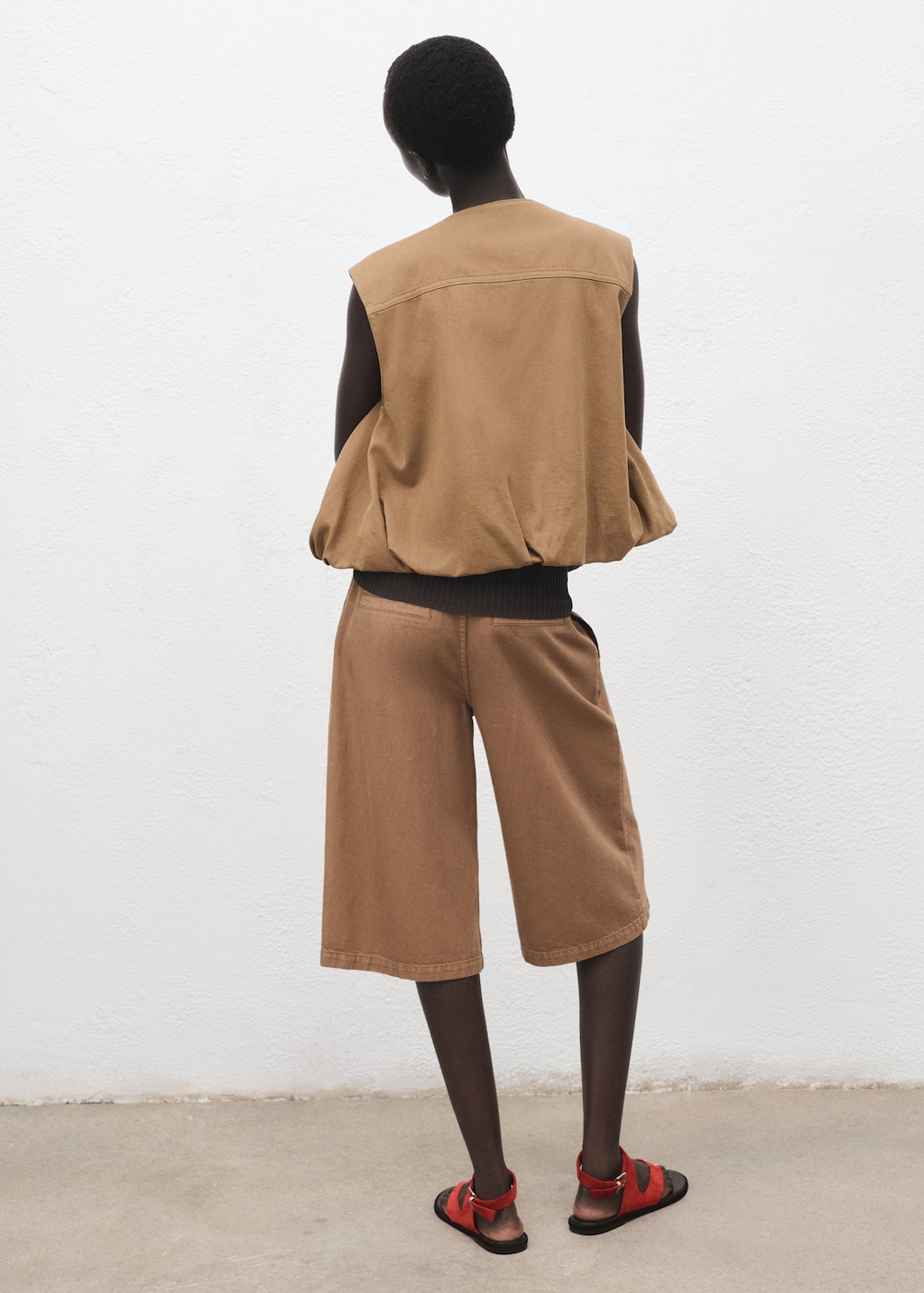 Denim jorts with belt - Women | MANGO Canada