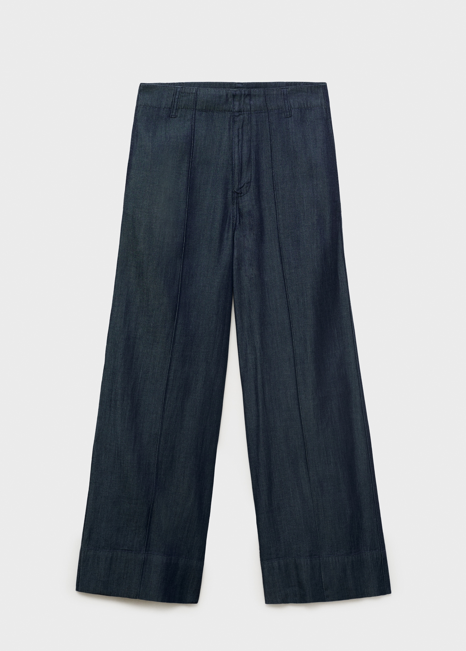 Wide leg denim pants with stitching - Article without model