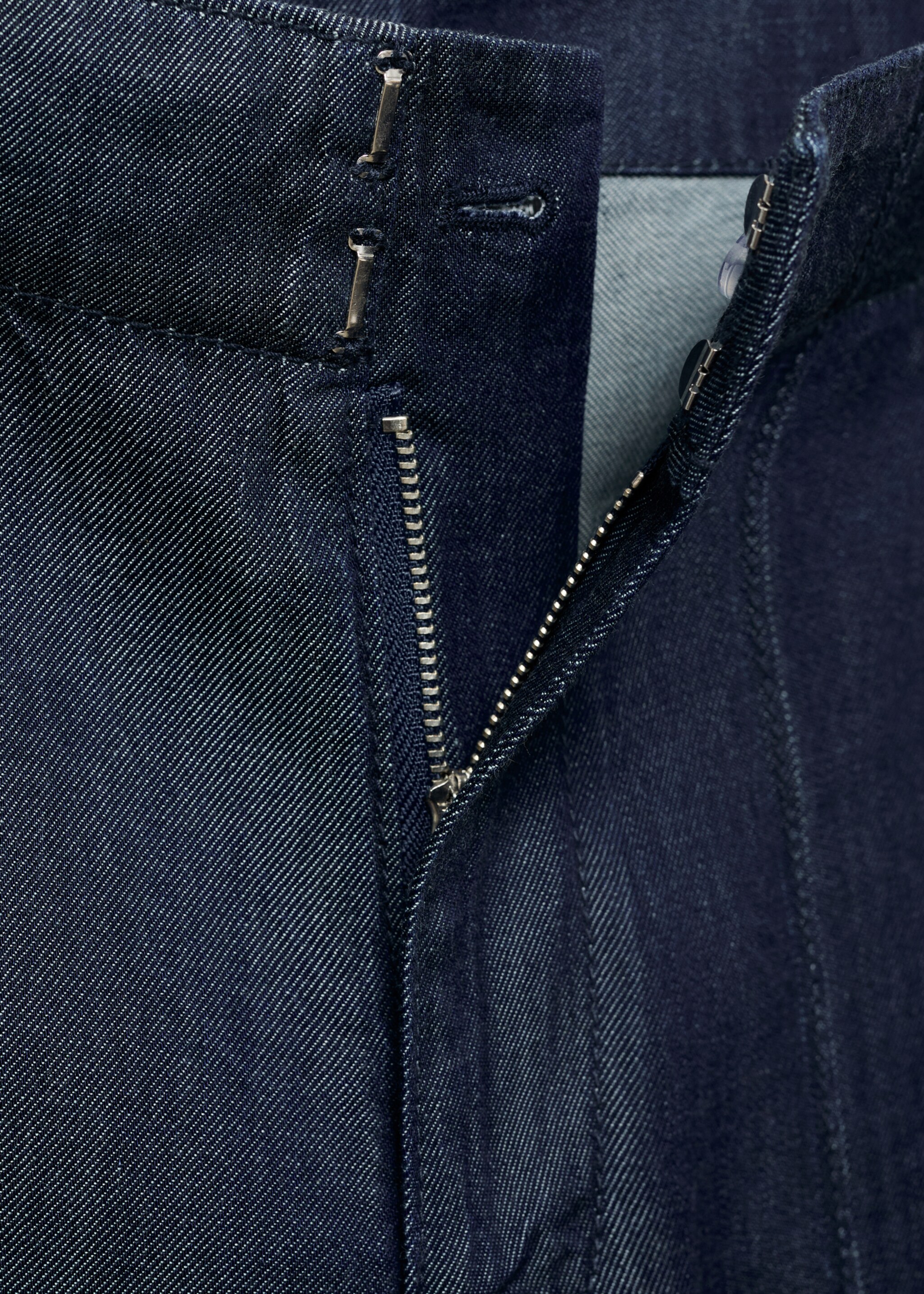 Wide leg denim pants with stitching - Details of the article 8