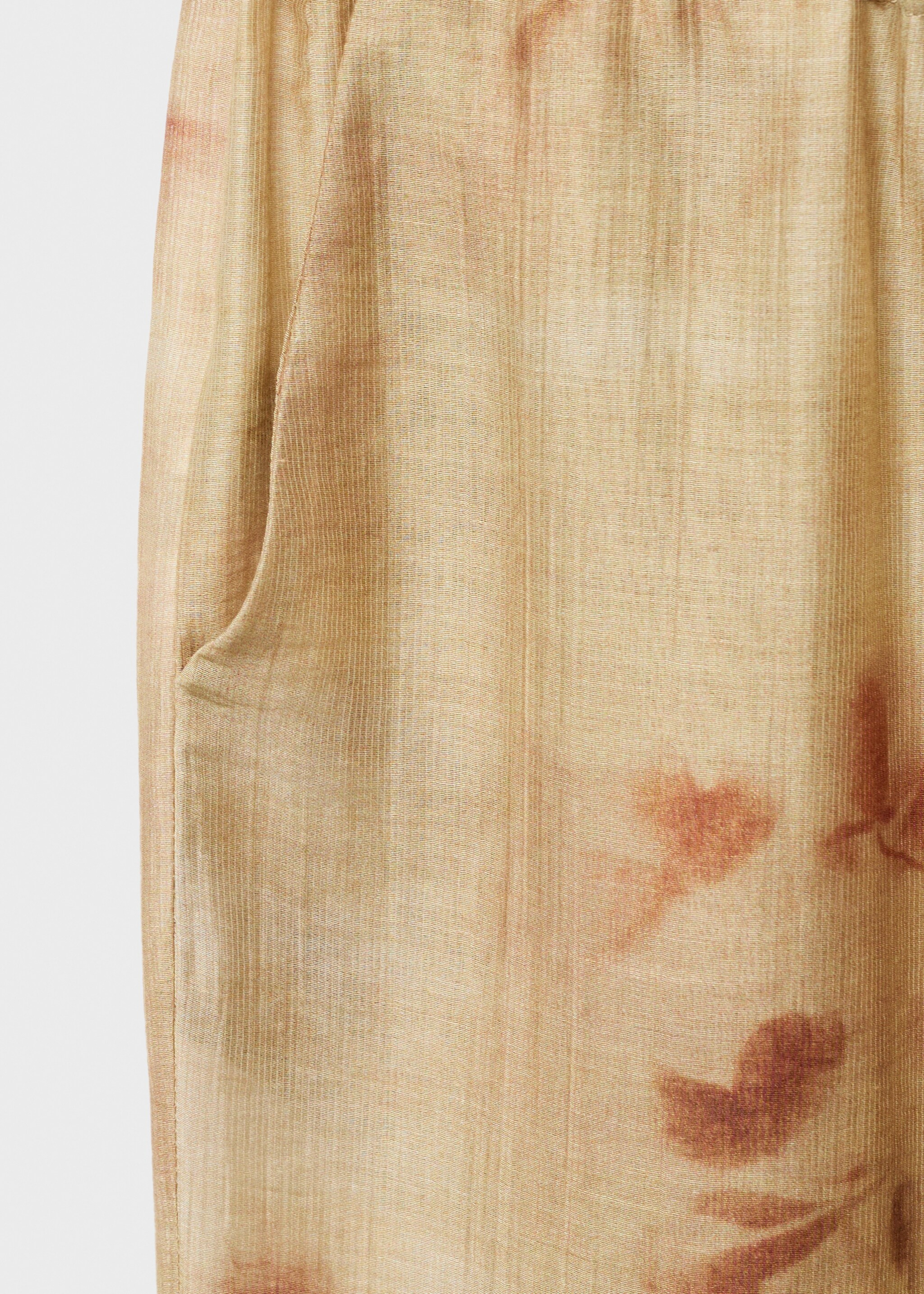 Leaf print trousers - Details of the article 0, Sand. Ref: 17064103-00.
