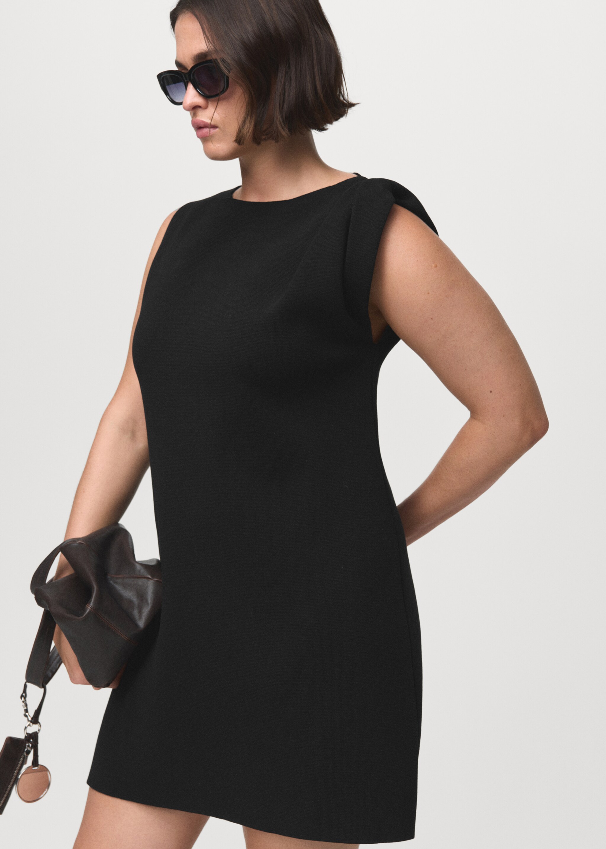 Robe maille bretelles asymétriques - Détail de l'article 5, Noir. Ref: 17064104-00.
