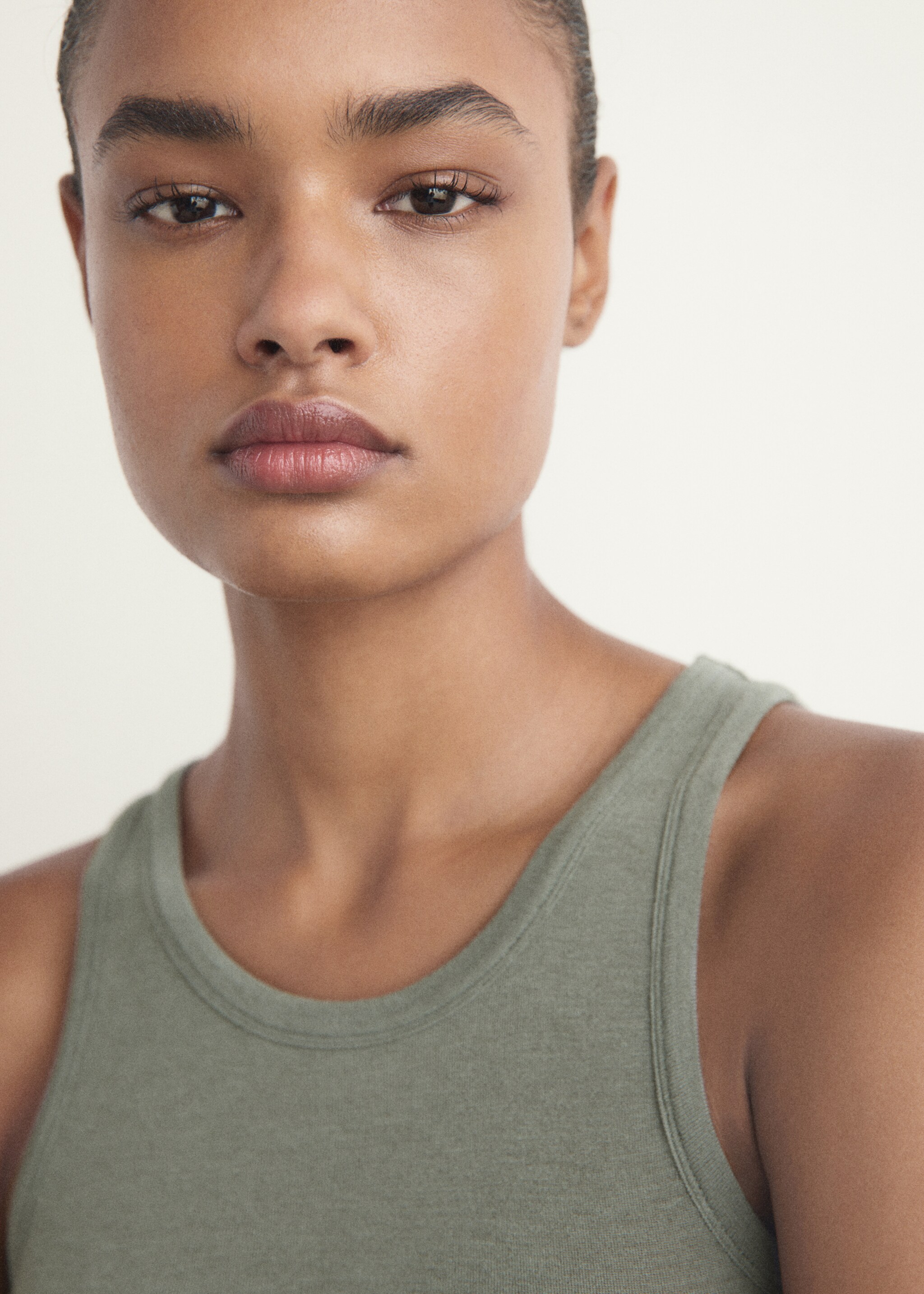 Cashmere pyjama top - Details of the article 1, Green. Ref: 17064105-00.