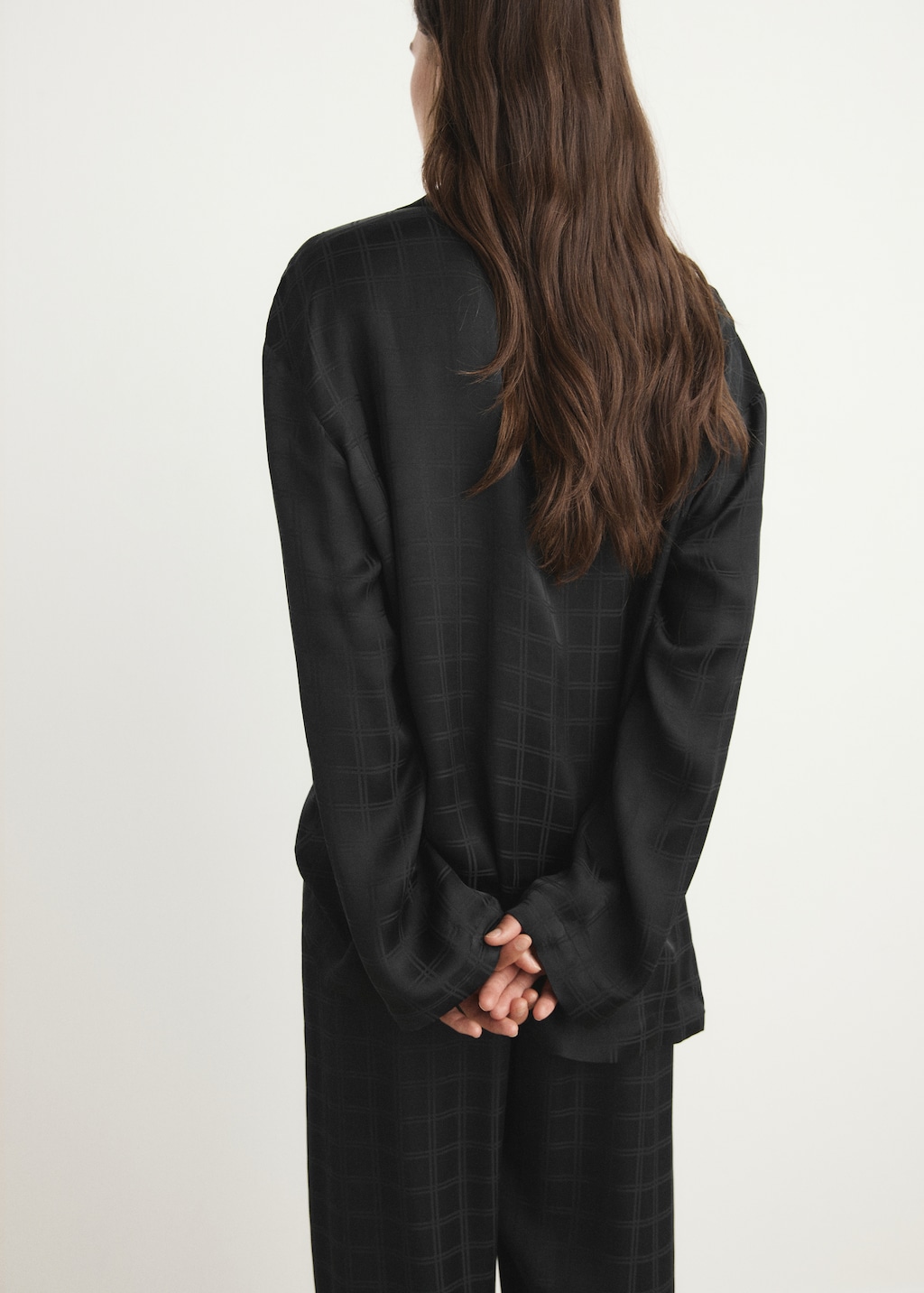 Rayon check pajama top