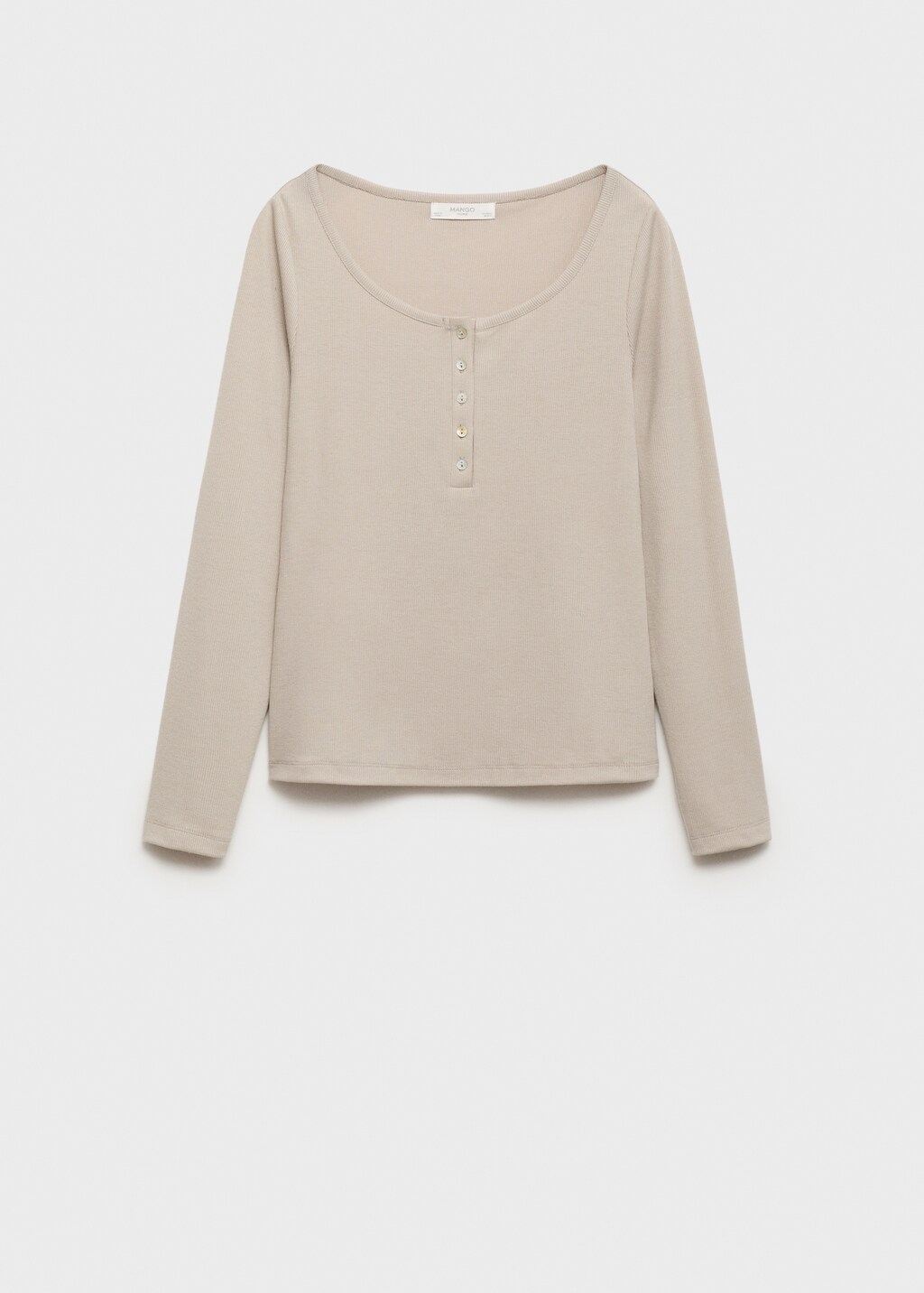 Ribbed knit button-down T-shirt