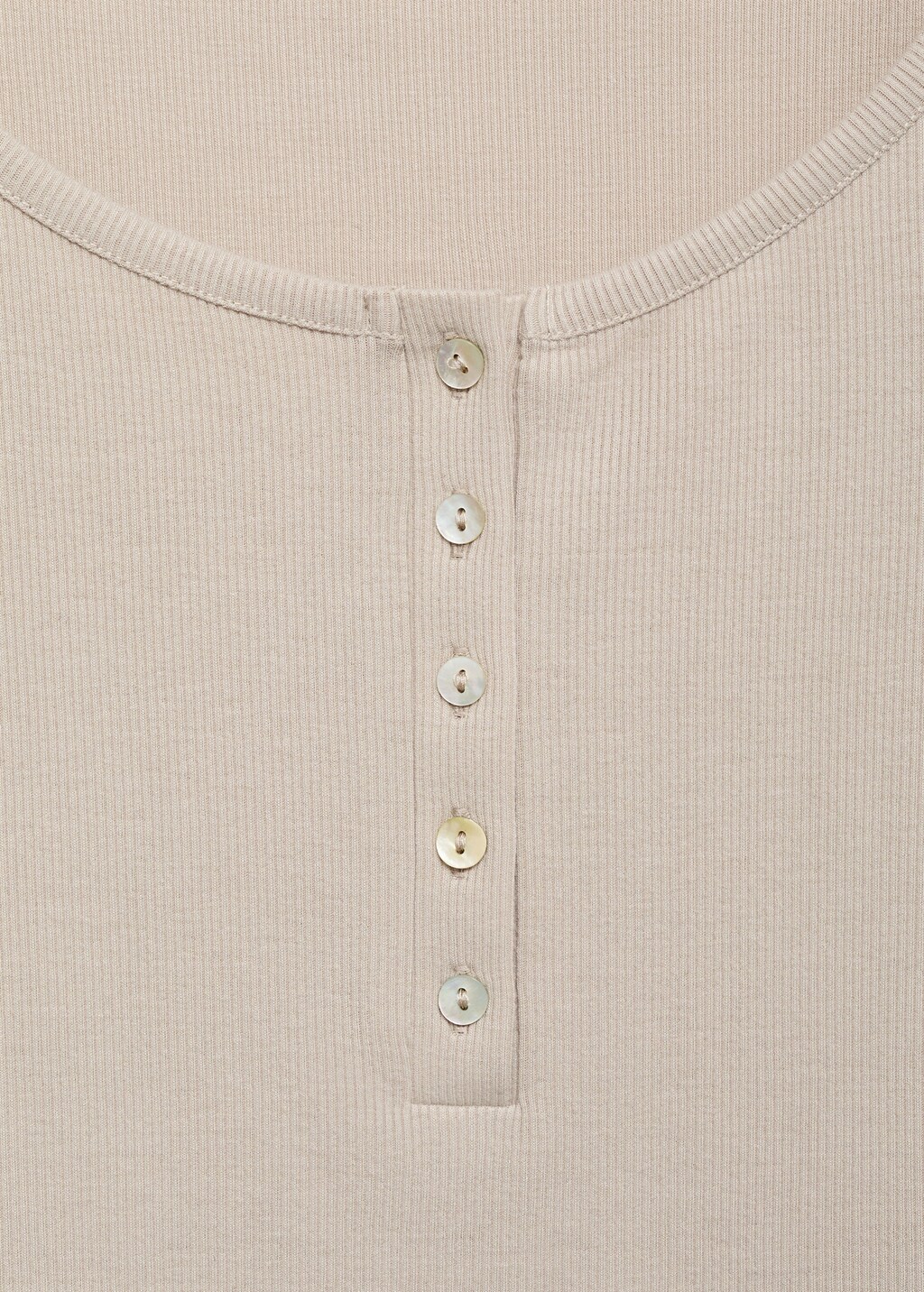 Ribbed knit button-down T-shirt