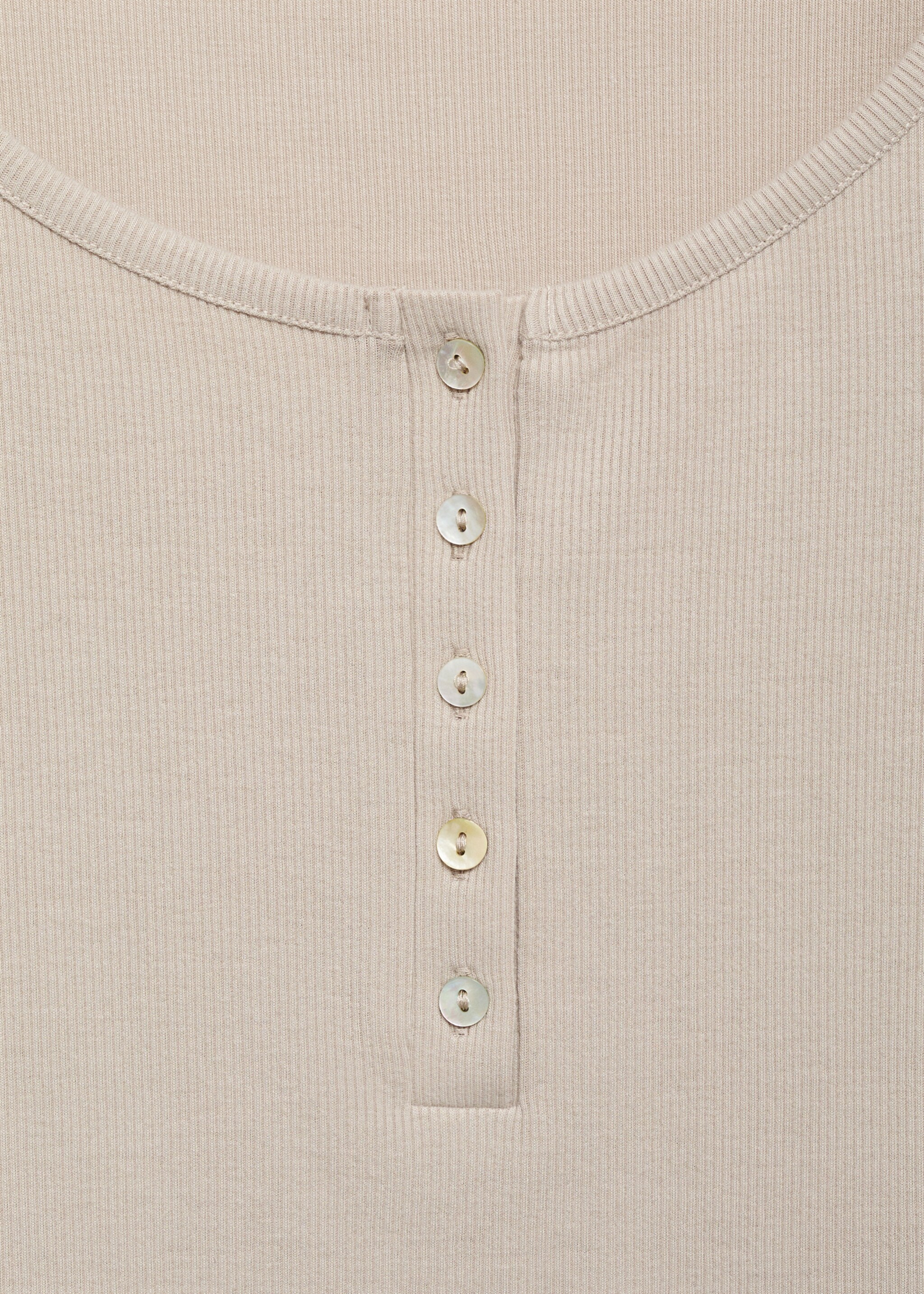 T-shirt maille côtelée boutons - Détail de l'article 8, Gris clair/pastel. Ref: 17064109-00.