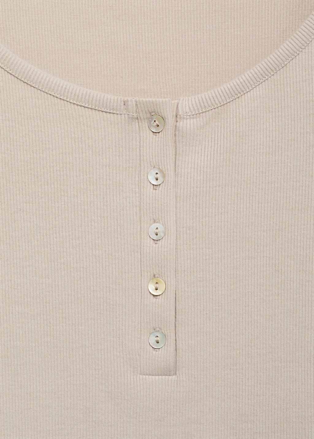 Ribbed knit button-down T-shirt