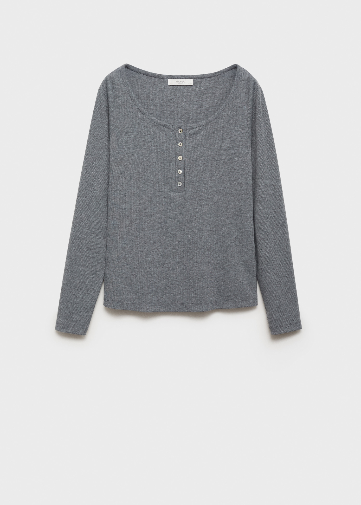 T-shirt maille côtelée boutons - Article sans modèle