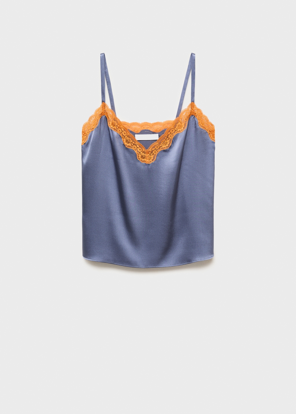 Silk top with contrasting lace - image 5