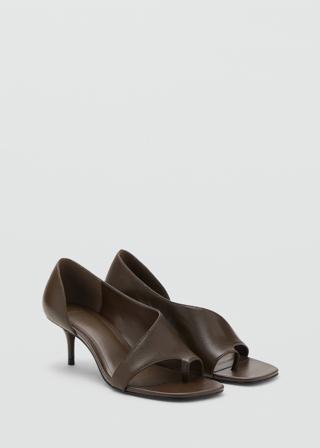 Asymmetric leather sandals