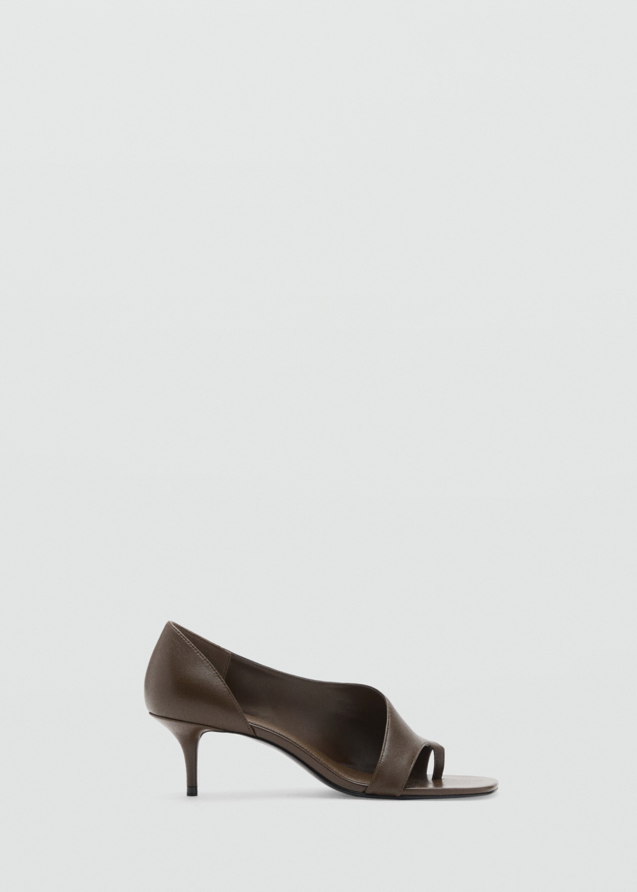 Sandales cuir asymétriques - Article sans modèle, Kaki. Ref: 17064112-00.