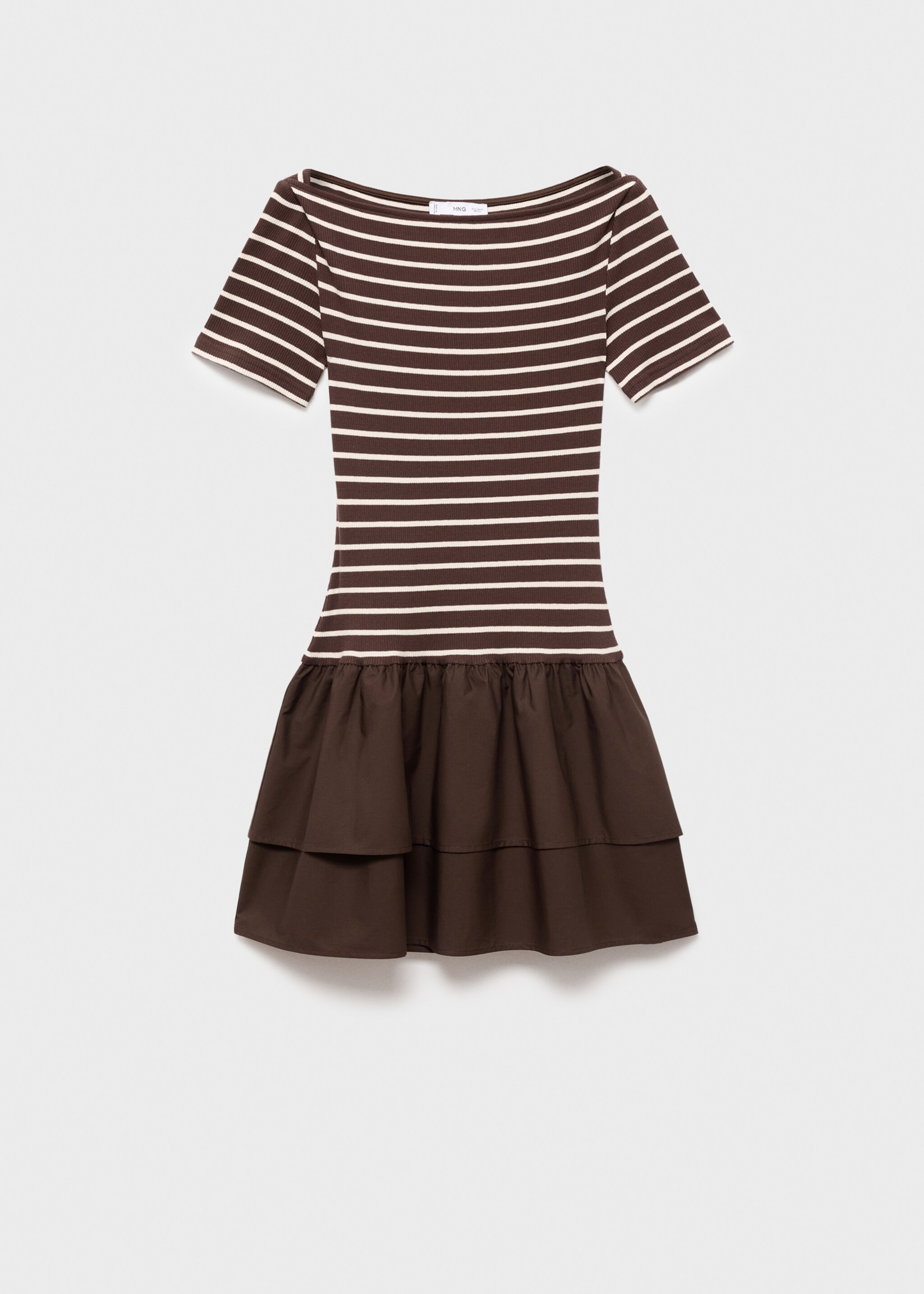 Mixed striped dress - Article without model, Brown. Ref: 17064115-00.