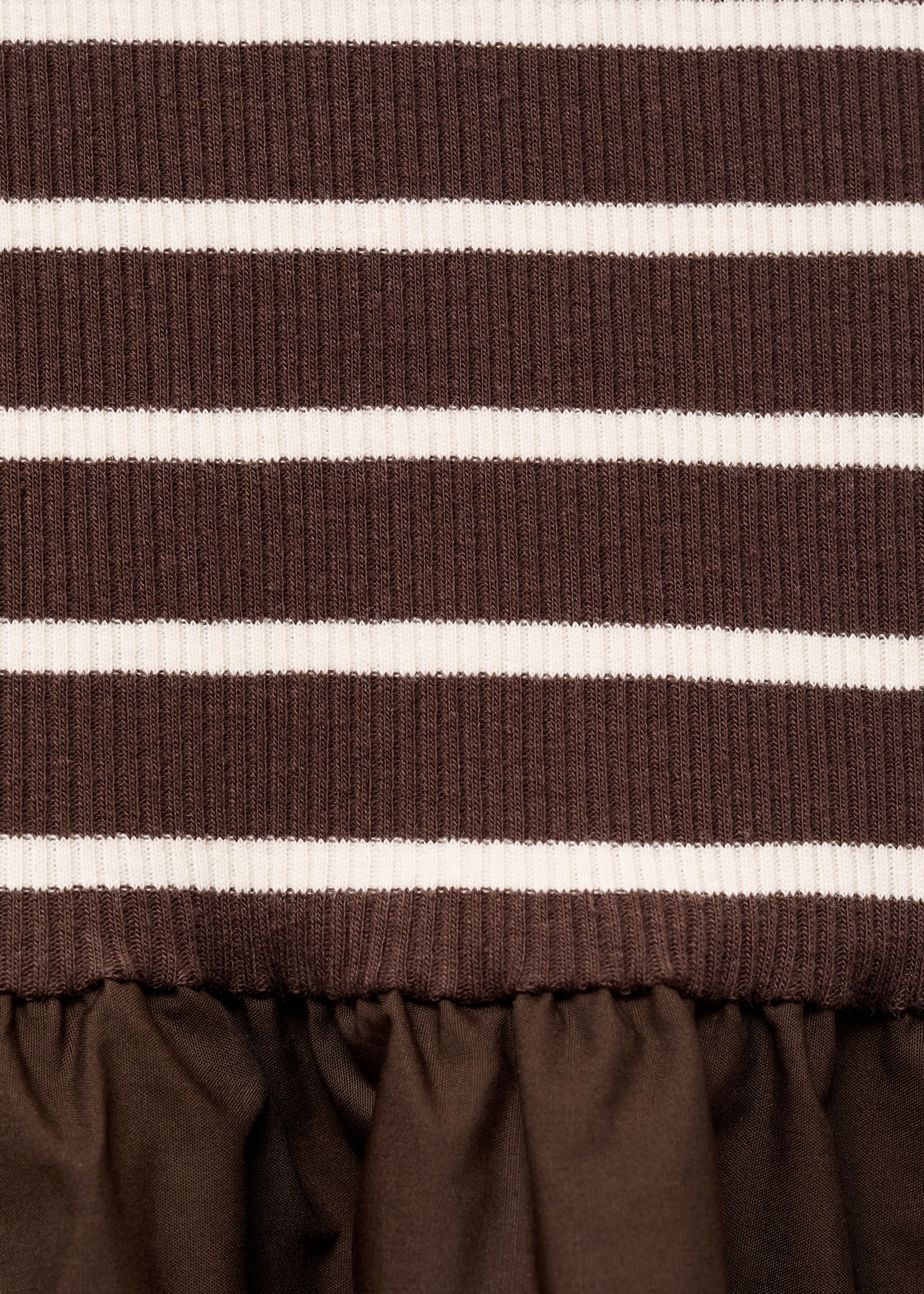Mixed striped dress - Details of the article 0, Brown. Ref: 17064115-00.