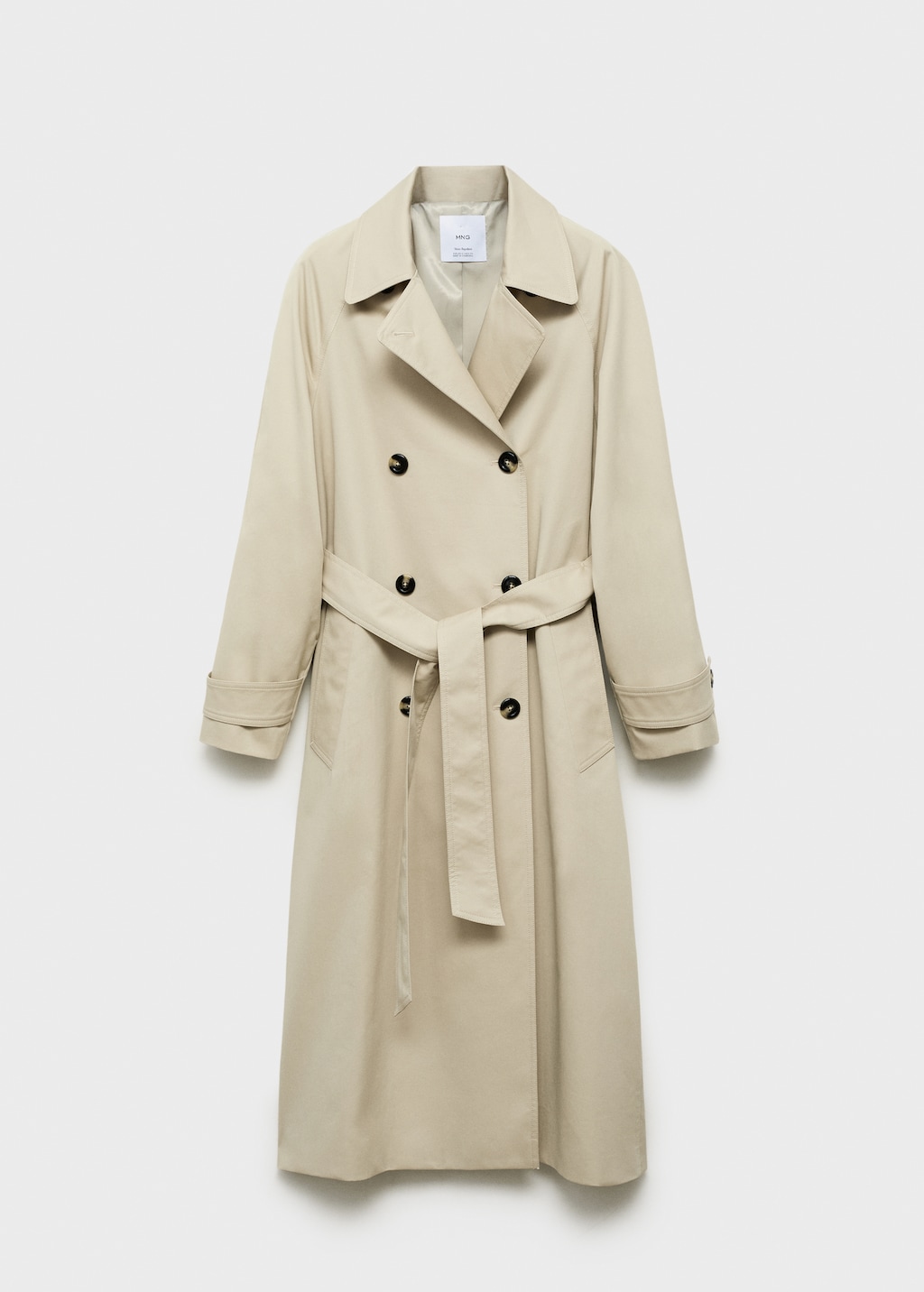 Long double-breasted trench coat