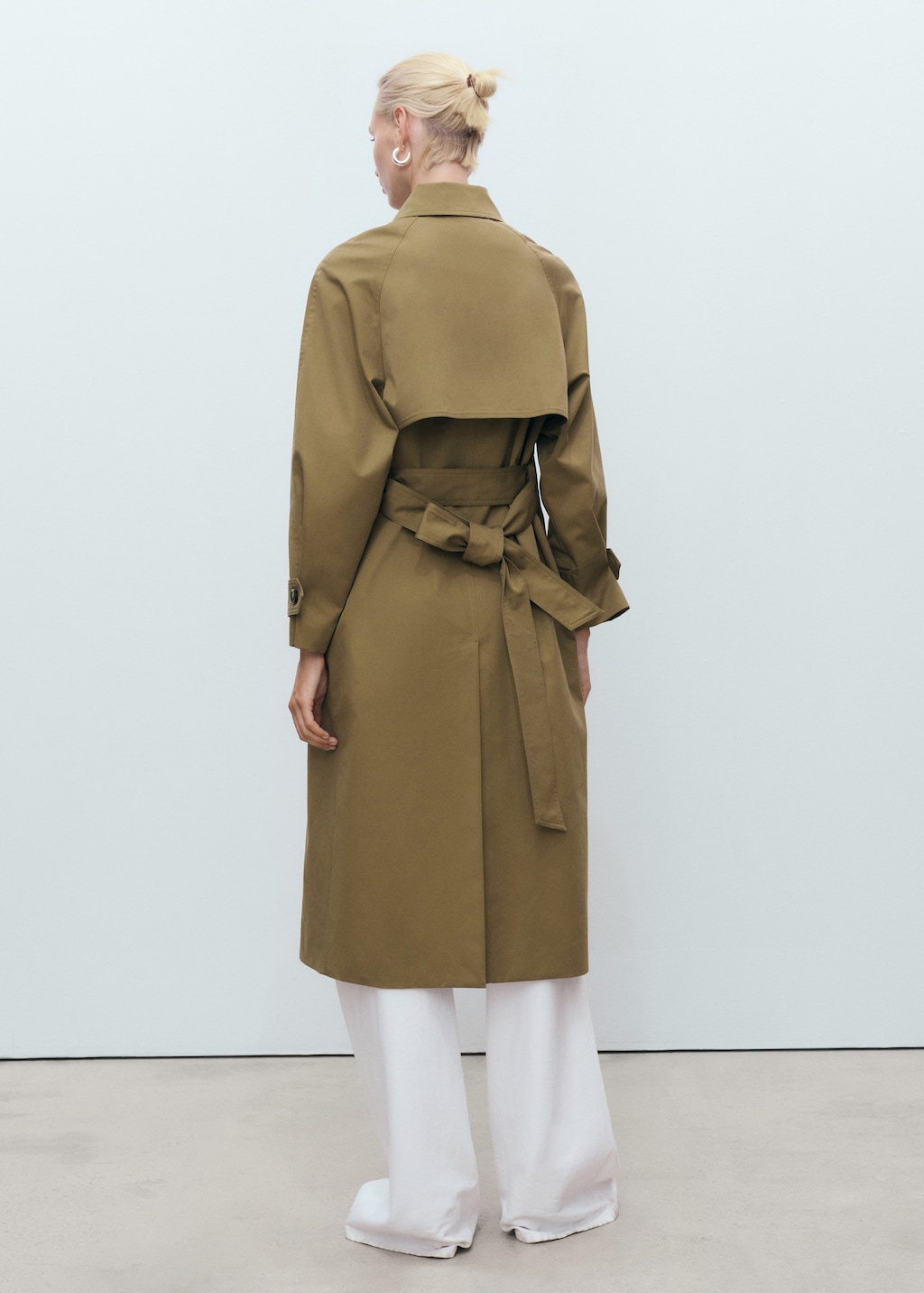 Long double-breasted trench coat - Women | MANGO USA