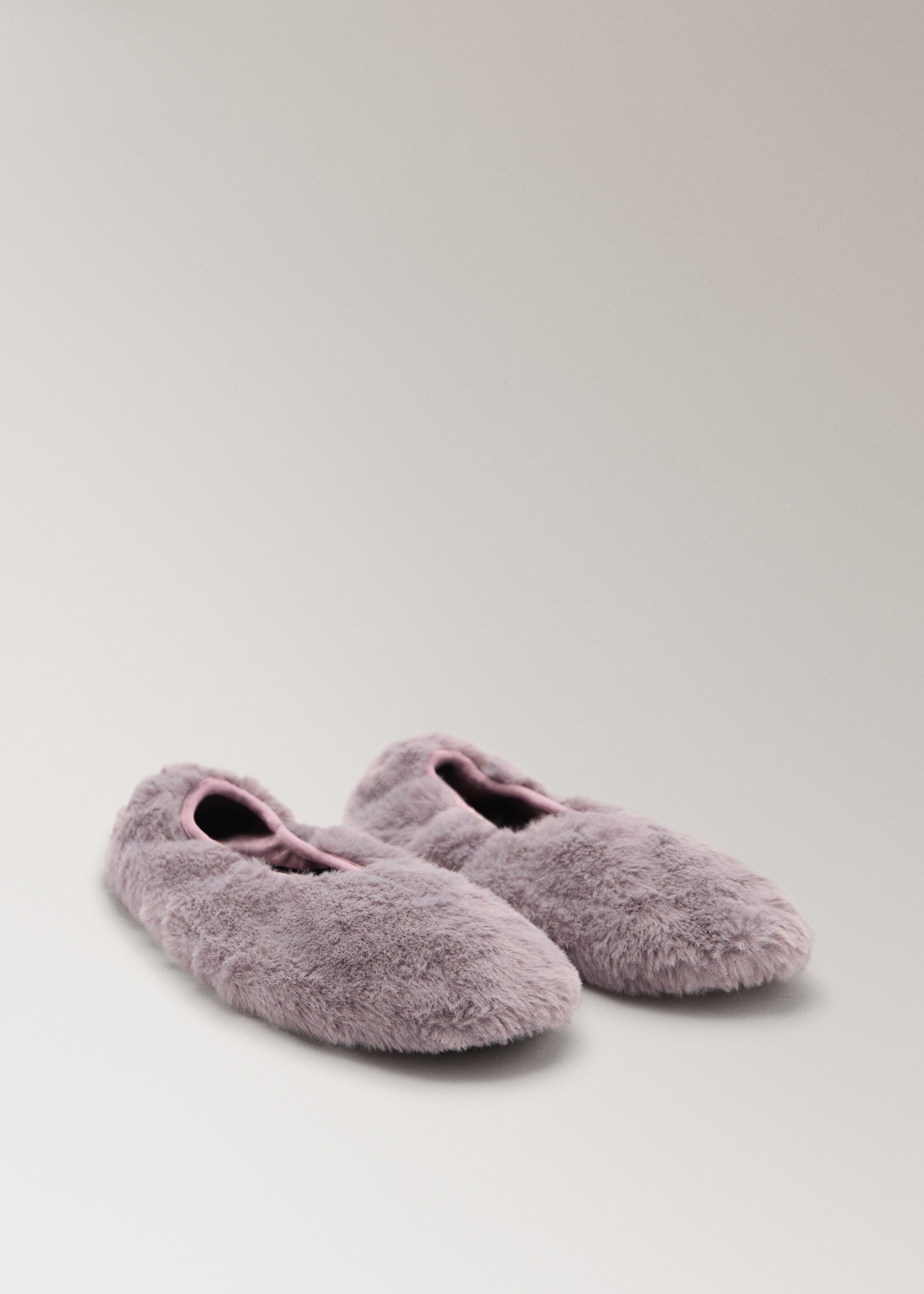Faux fur ballerina flat - Medium plane, Burnt Orange. Ref: 17064120-00.