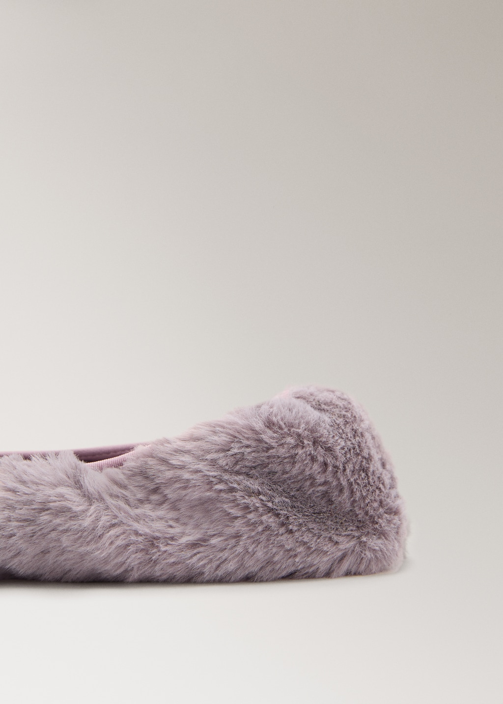 Fur-effect ballerina flats