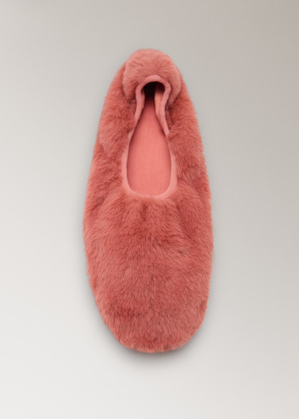 Faux-fur ballerina flats