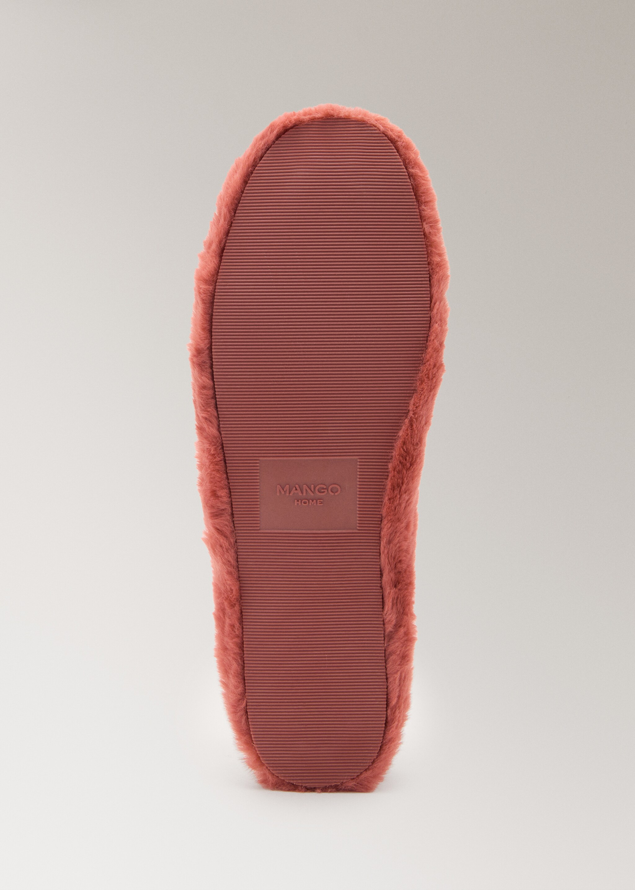 Faux fur ballerina flat - Details of the article 3, Dark Red. Ref: 17064120-00.