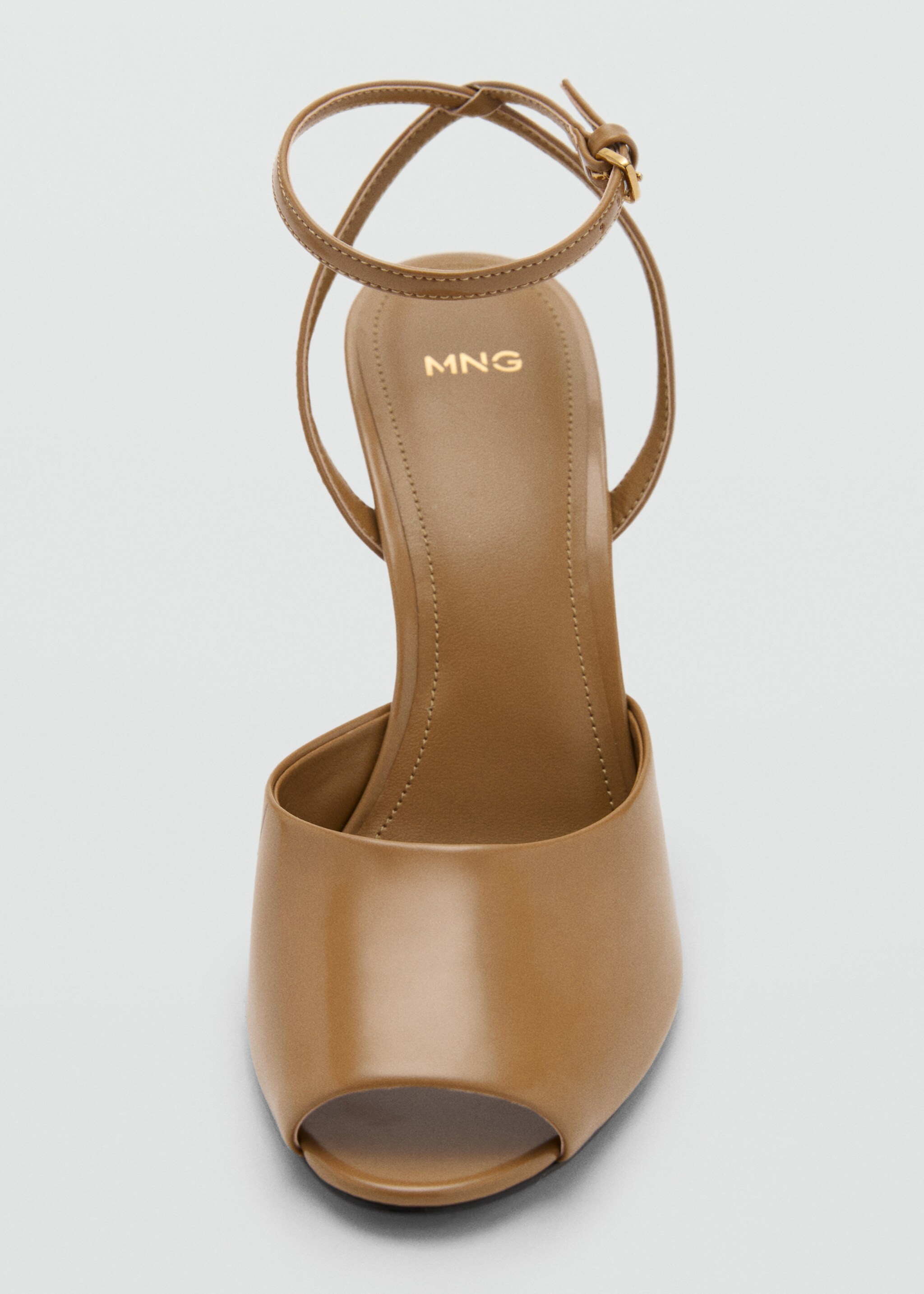 Ankle-cuff heeled sandals - Details of the article 3, Khaki. Ref: 17064122-00.