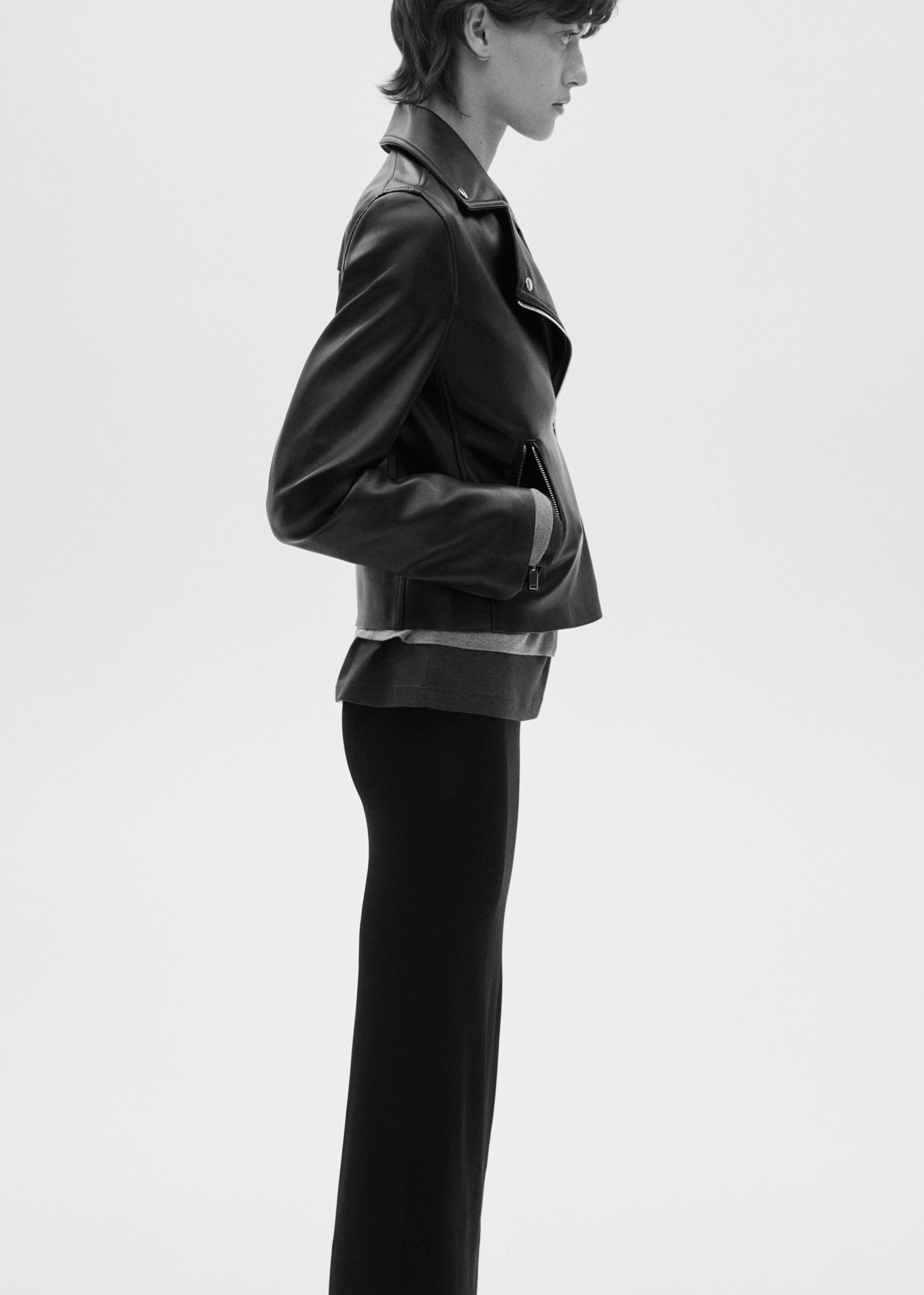 Veste biker simili-cuir - Plan moyen