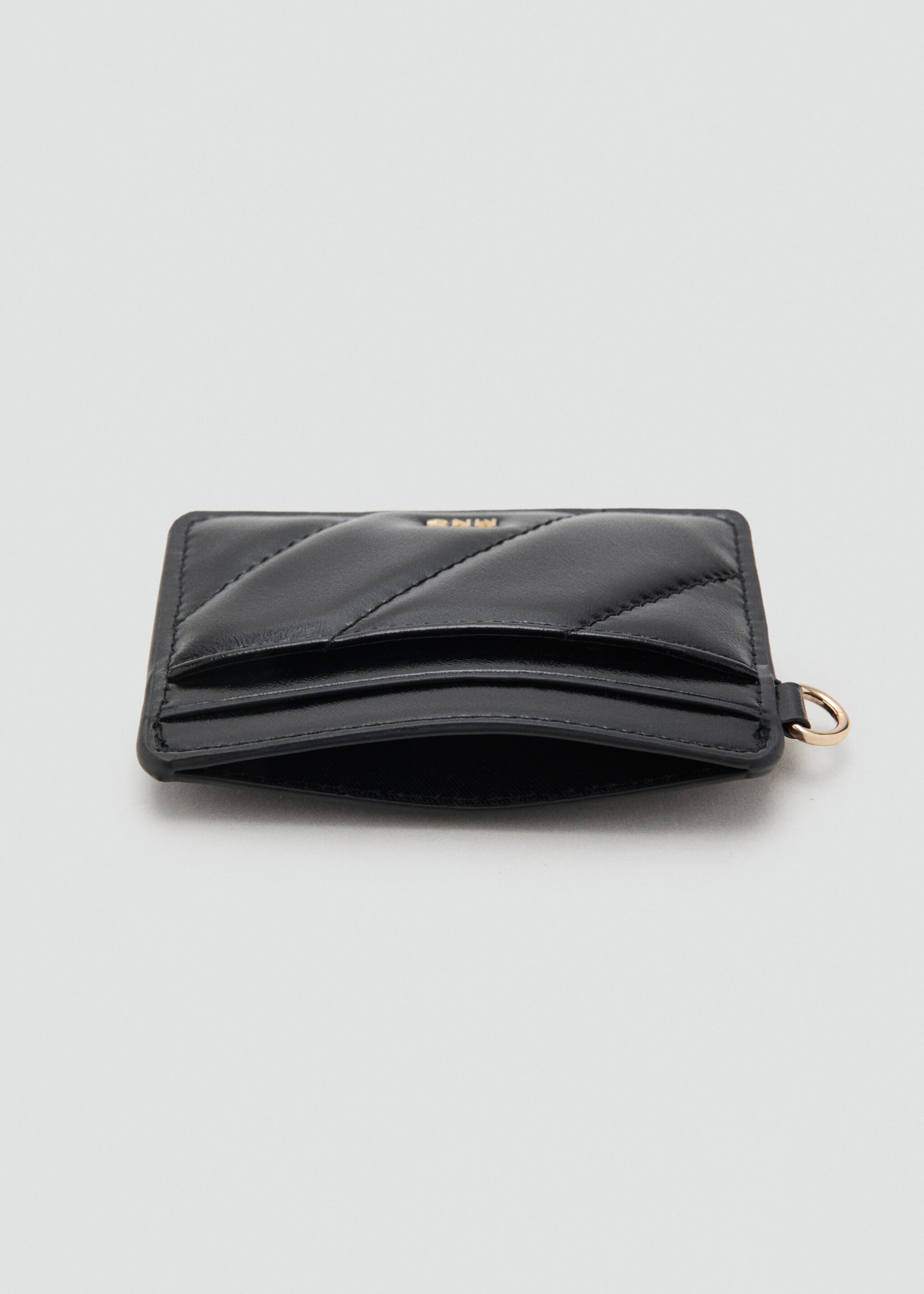 Patent leather card holder - Details of the article 1, Black. Ref: 17064125-00.