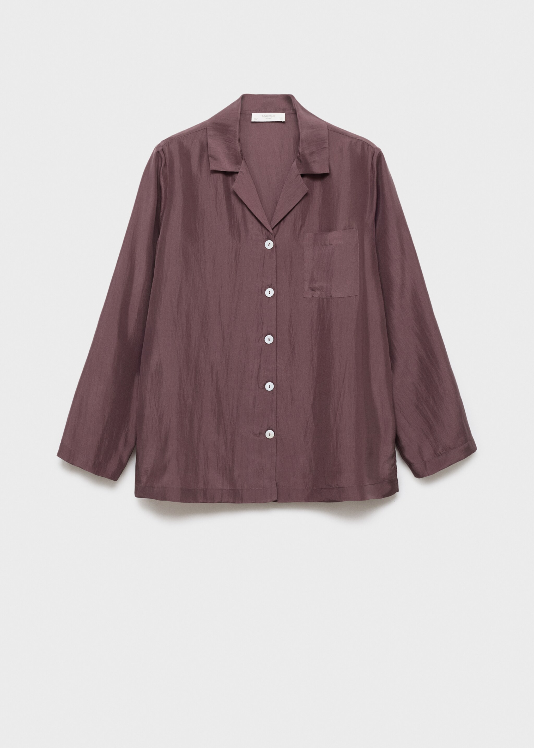 Silk long shirt - Article without model, Blackberry. Ref: 17064126-00.