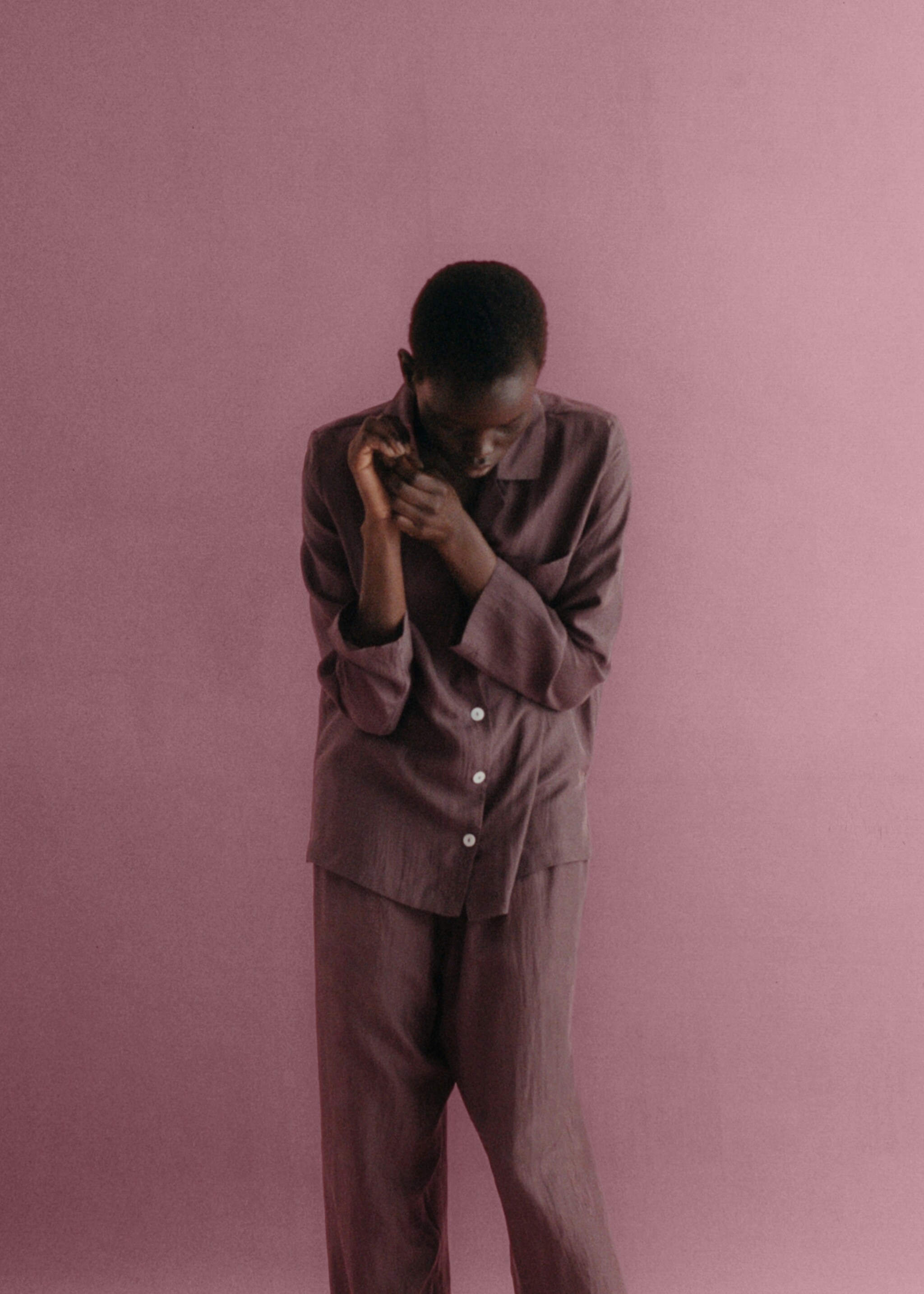 Silk long shirt - Details of the article 6, Blackberry. Ref: 17064126-00.