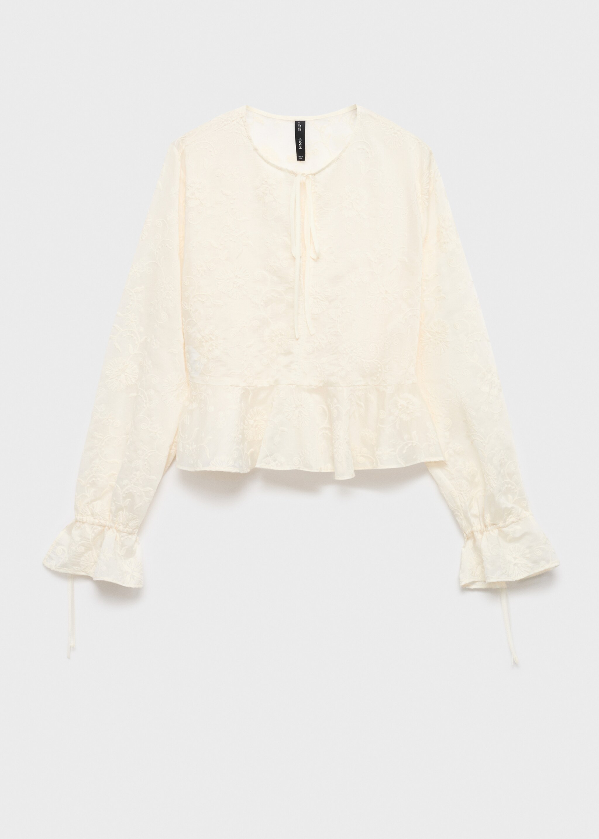 Embroidered lyocell blouse - Article without model, Ecru. Ref: 17064130-00.