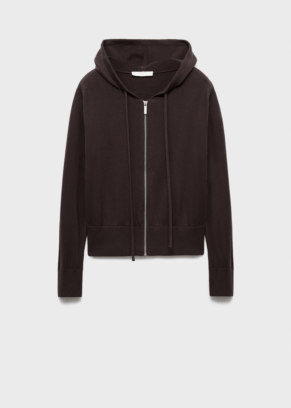 Cotton knitted cardigan with hood