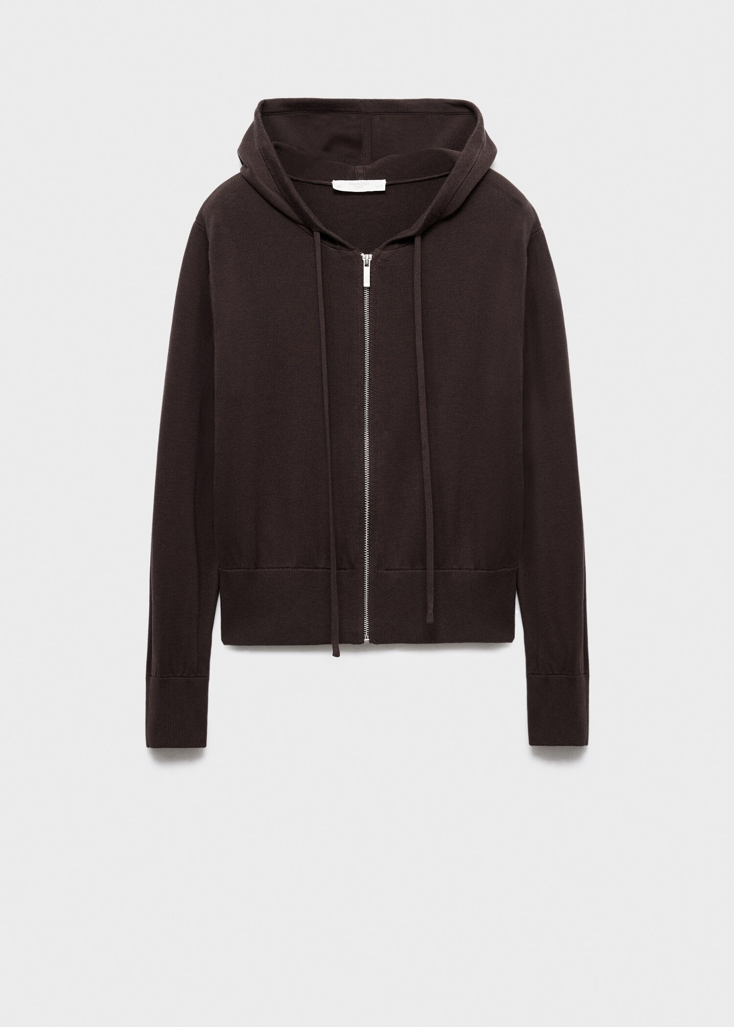 Cotton knit hooded cardigan - Article without model