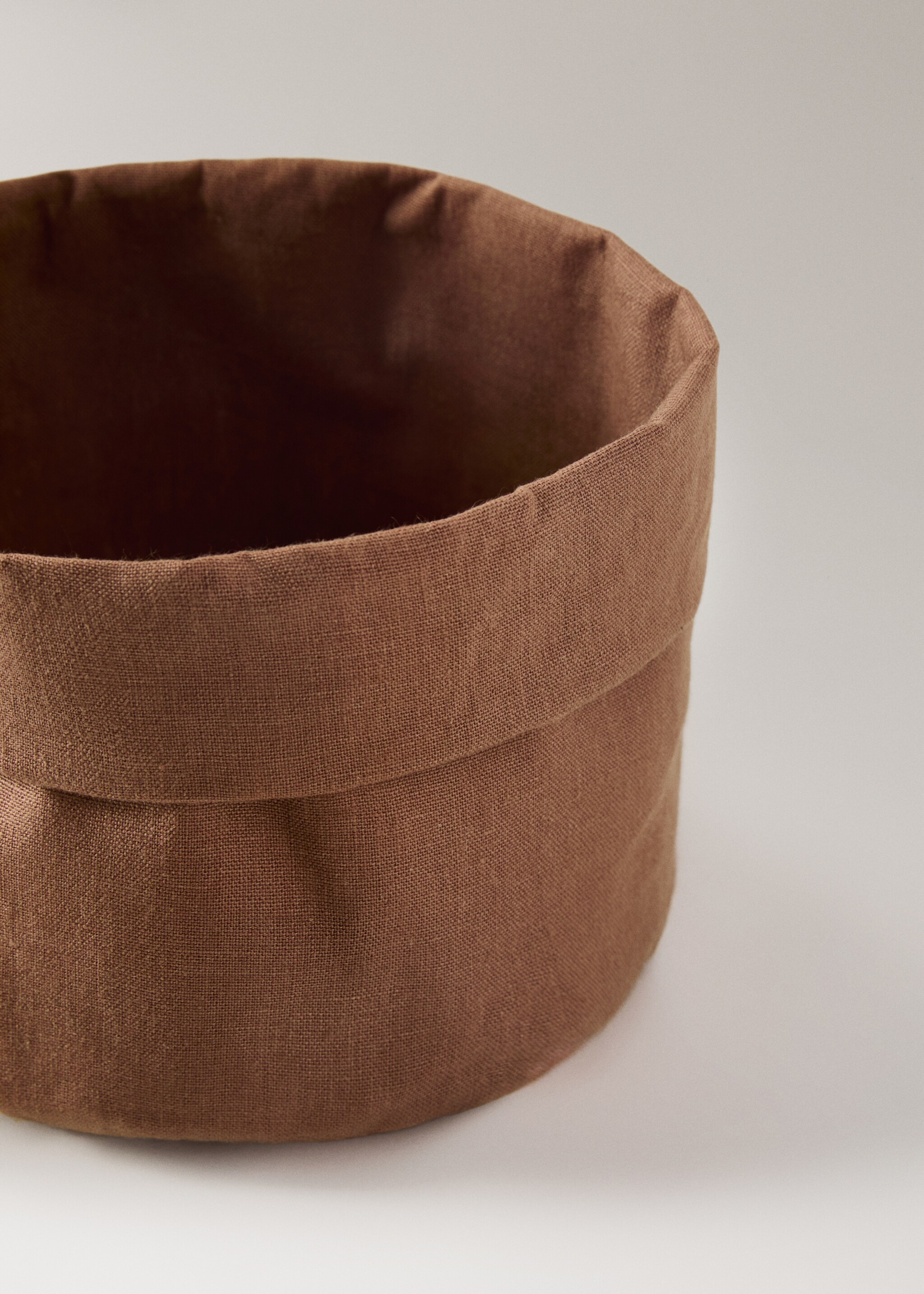 Bread basket 100% linen - Details of the article 2, Mustard. Ref: 17064132-00.