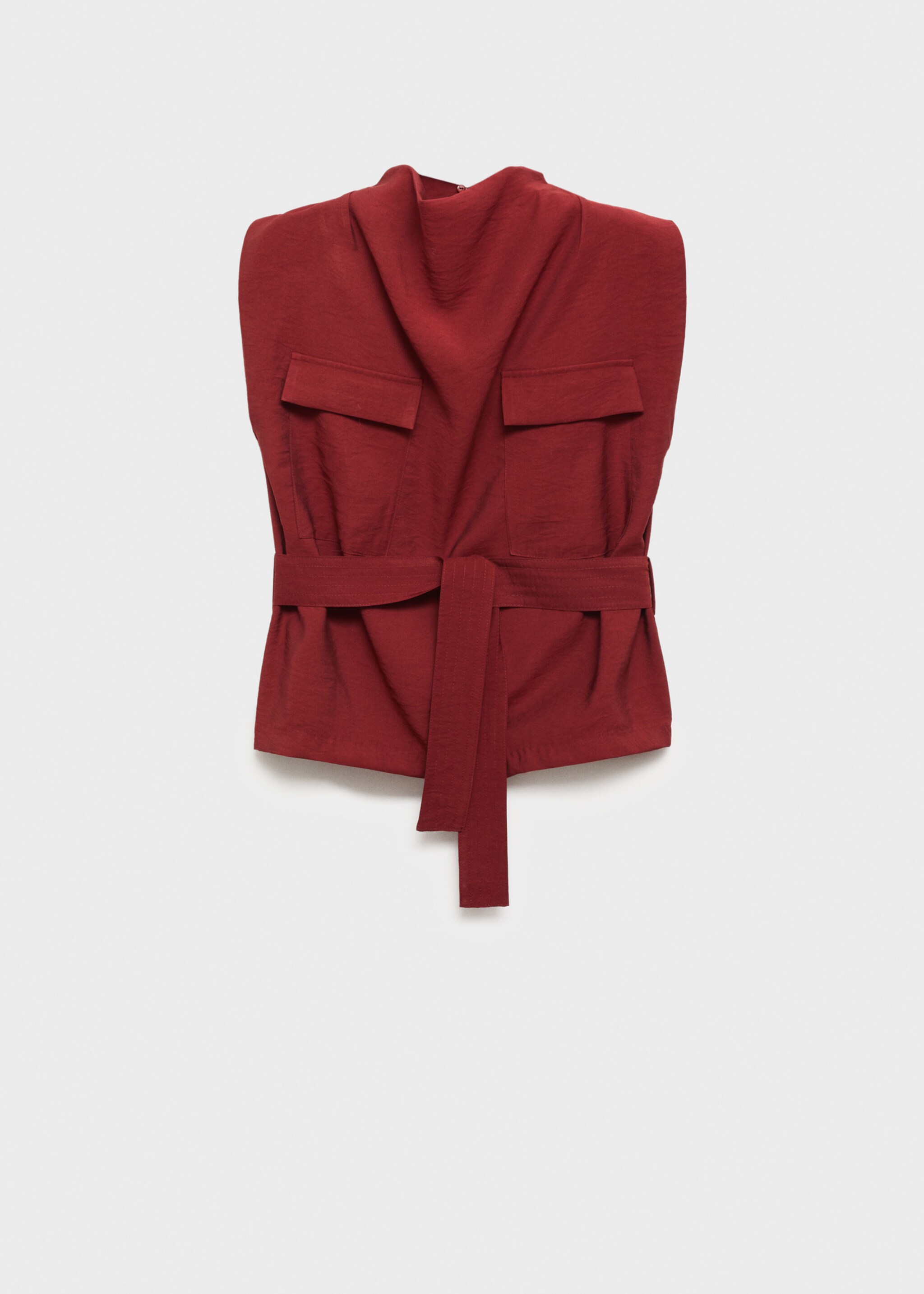 Blouse with draped neck and belt - Article without model