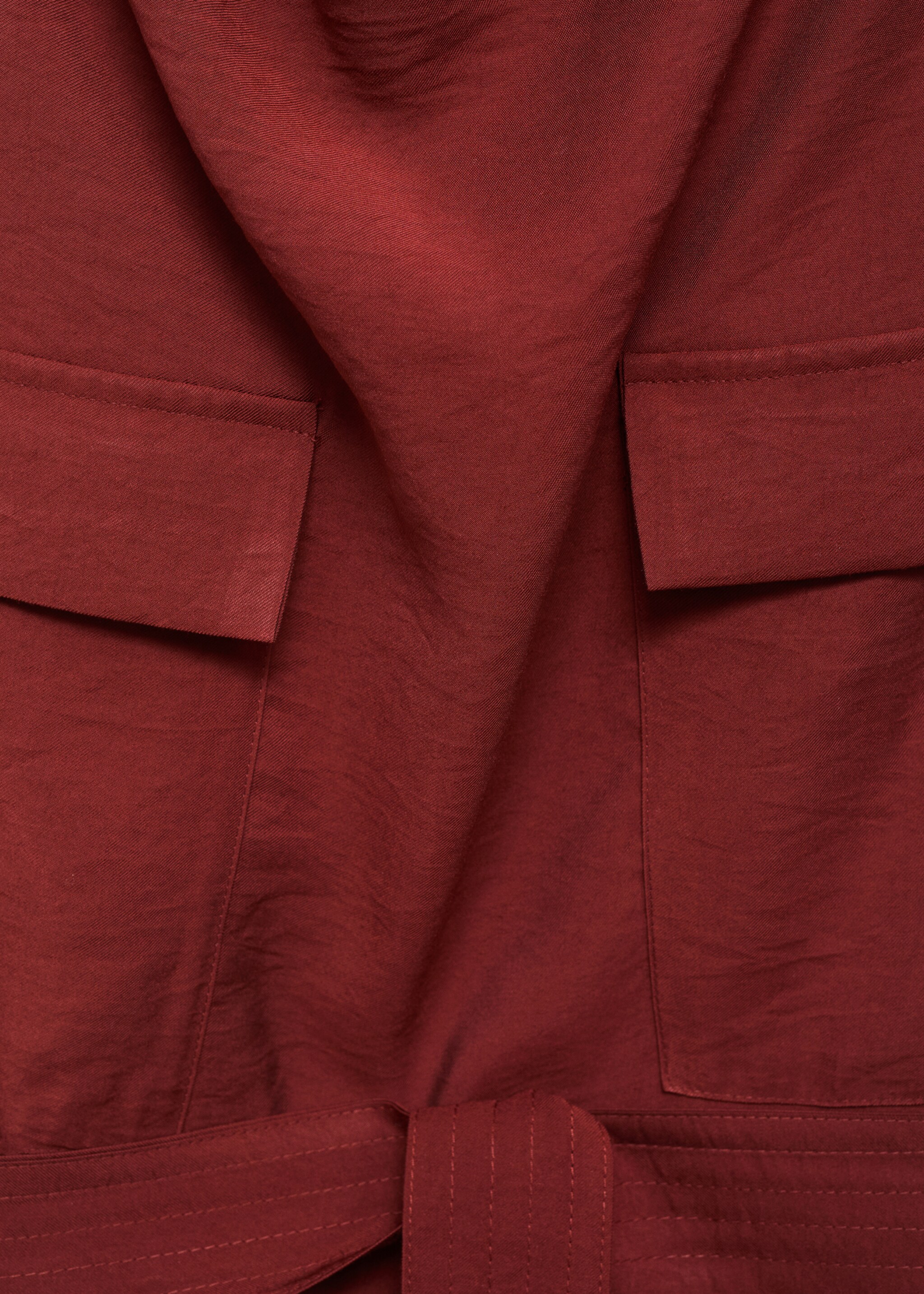 Blouse with draped neck and belt - Details of the article 0