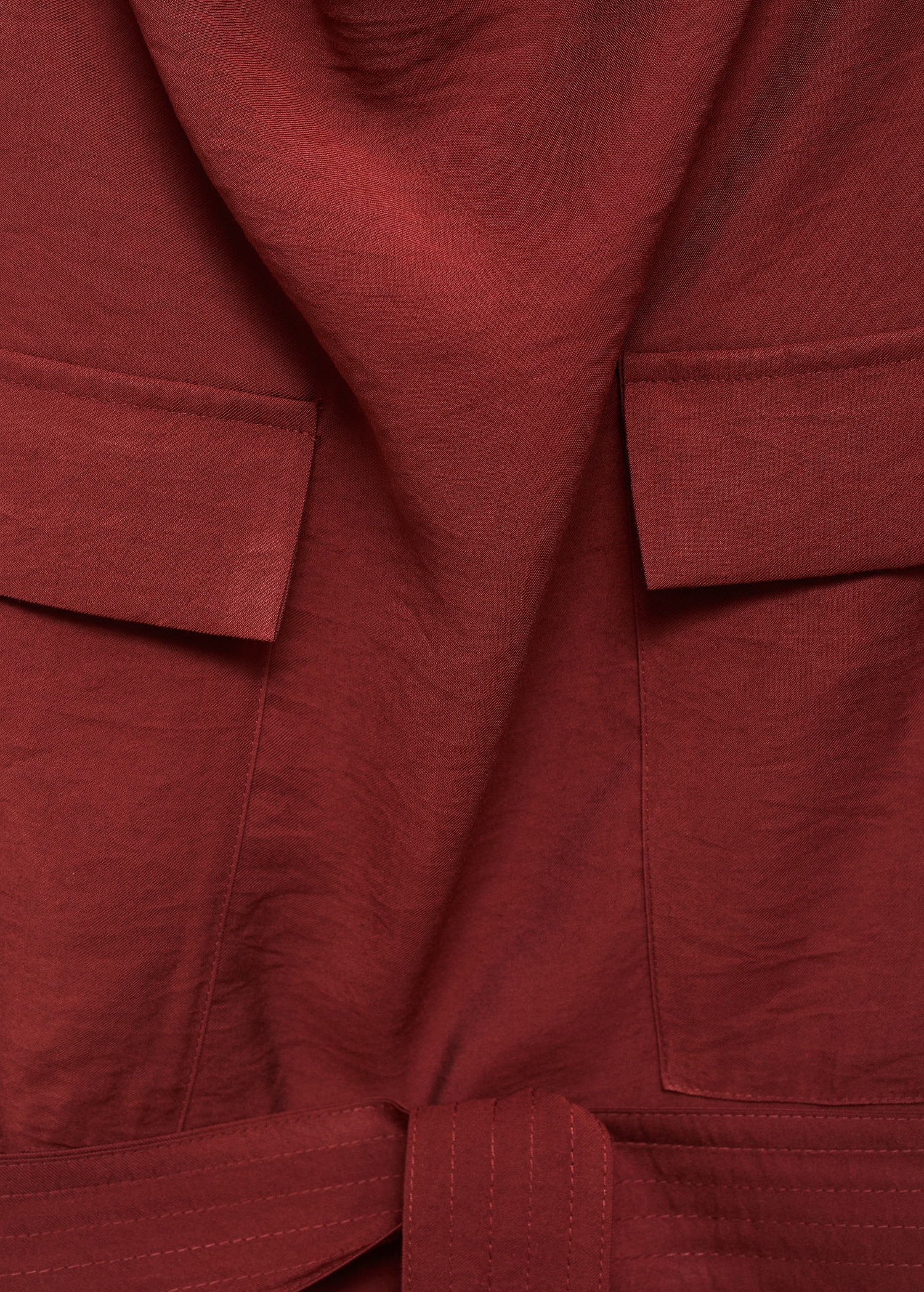 Blouse with draped neck and belt - Details of the article 0