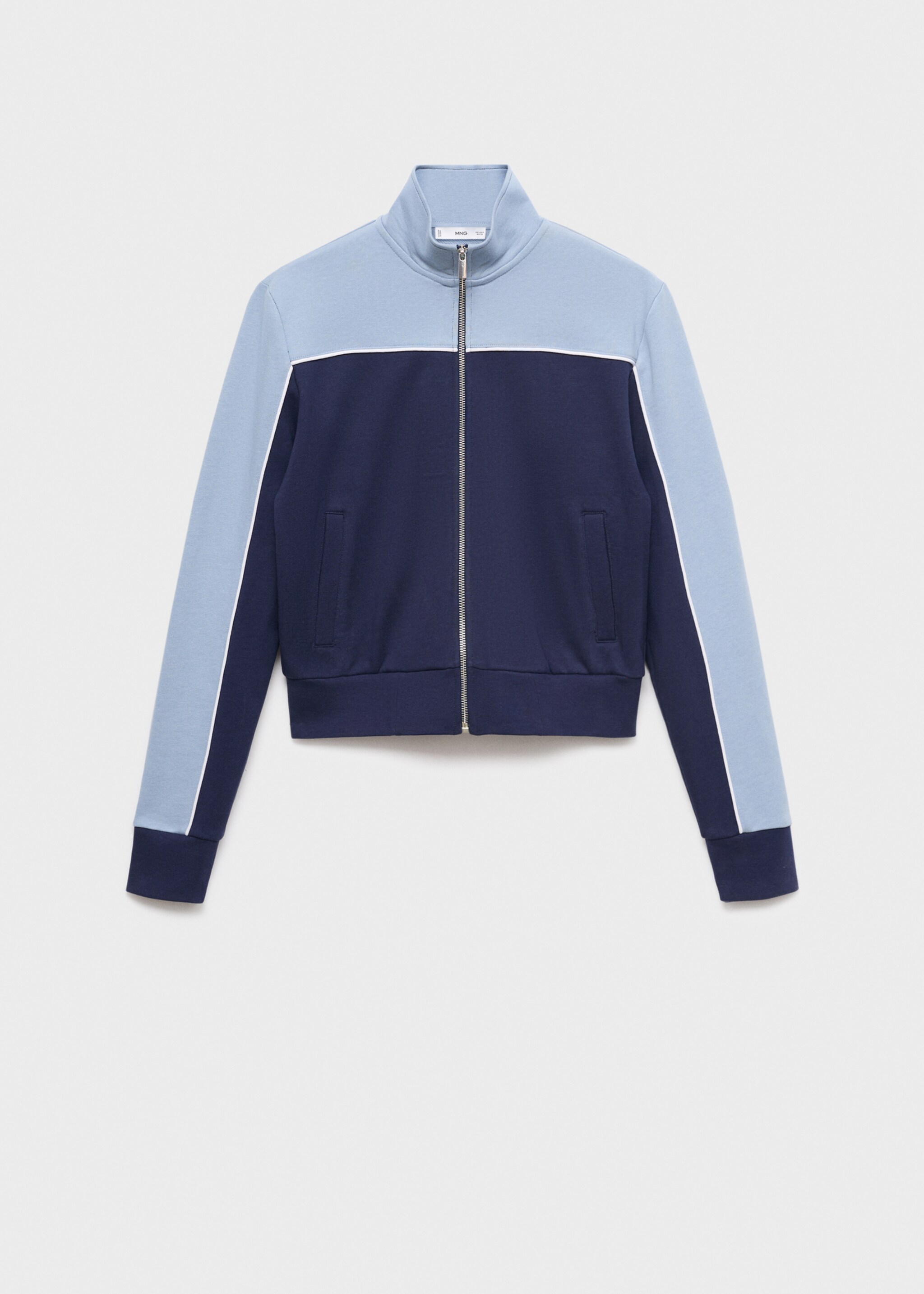 Two-tone fitted jacket - Article without model, Blue. Ref: 17064141-00.