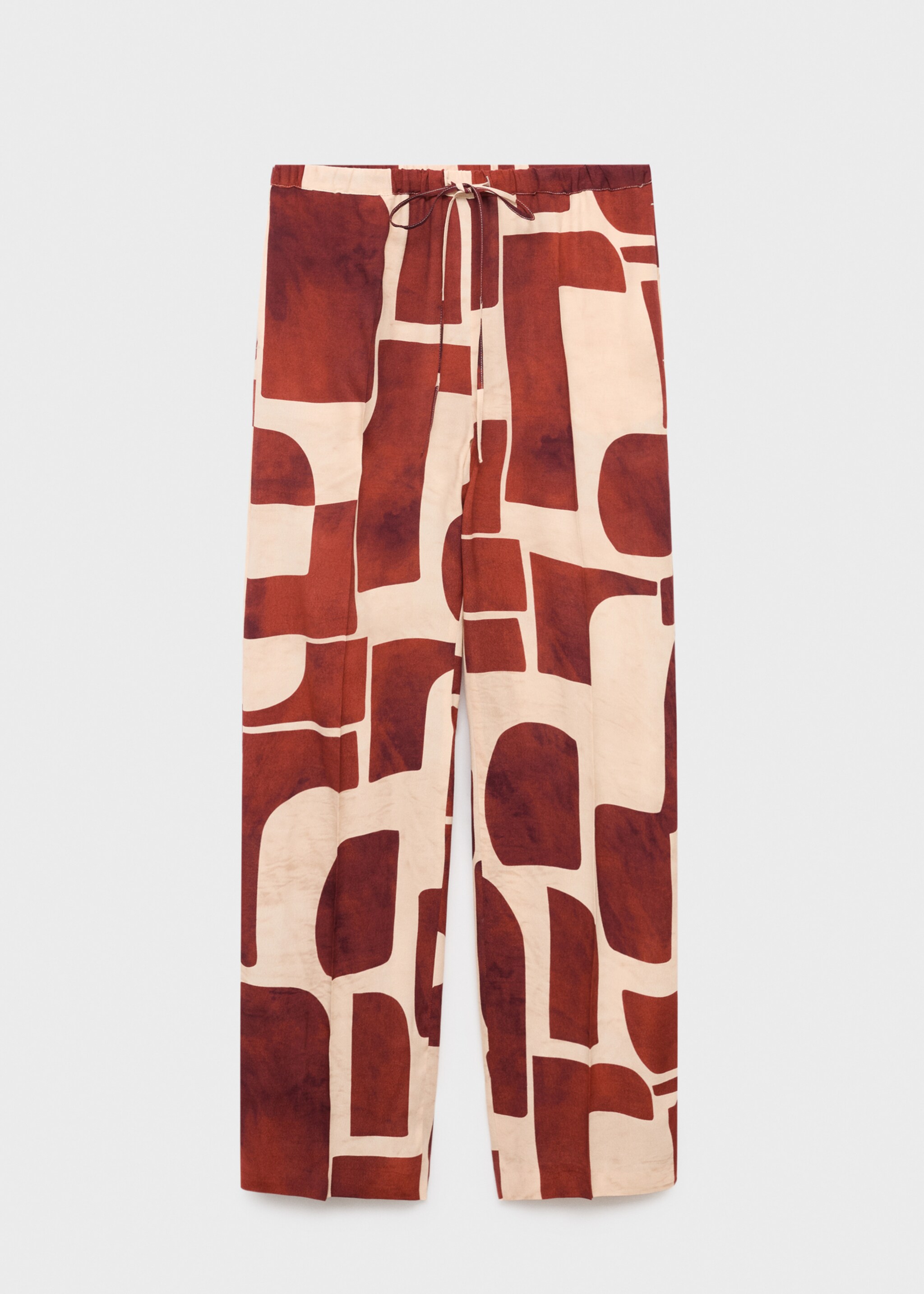 Pantalón fluido estampado geométrico - Artículo sin modelo, Crudo. Ref: 17064144-00.