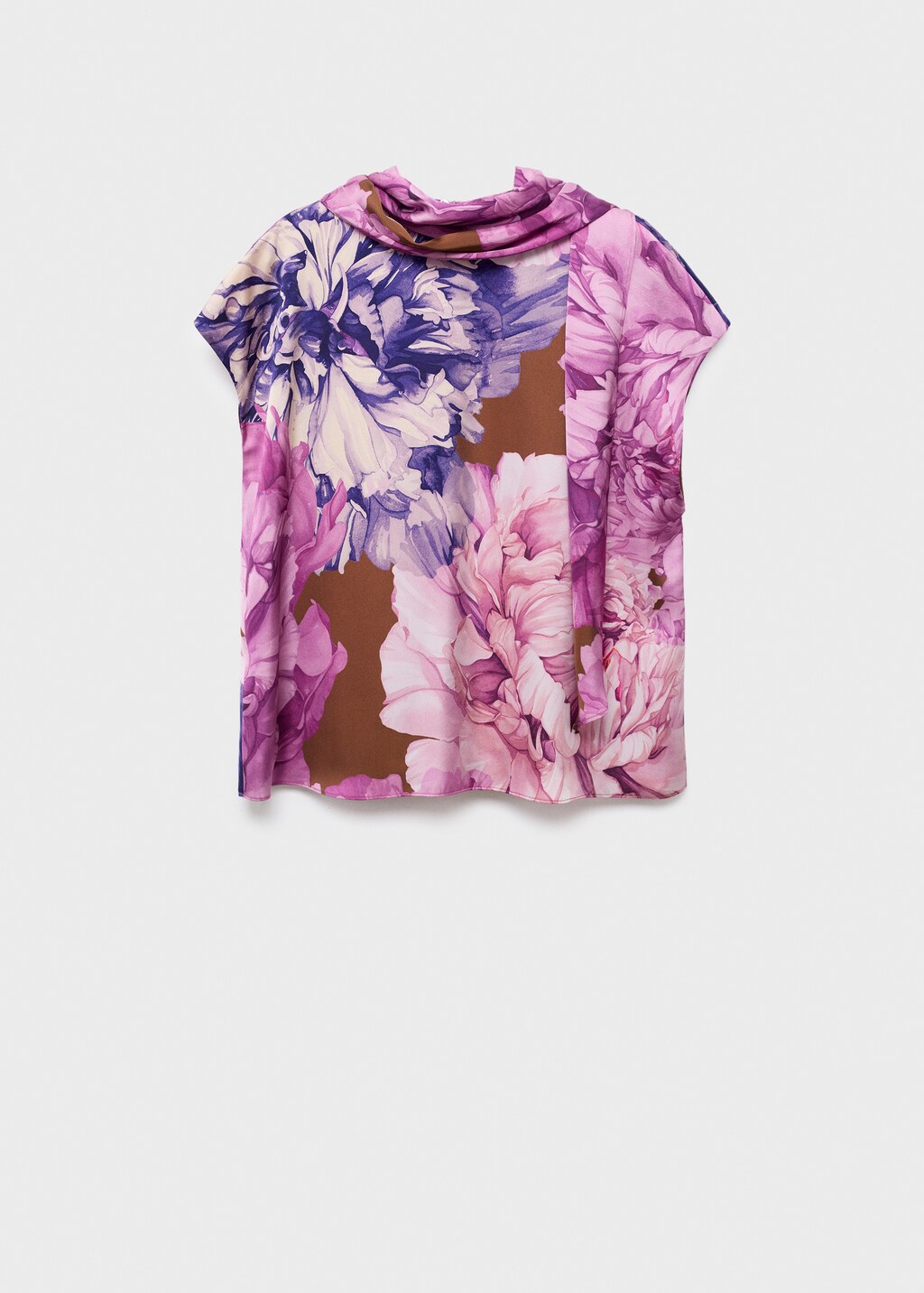 Floral blouse with scarf - image 4