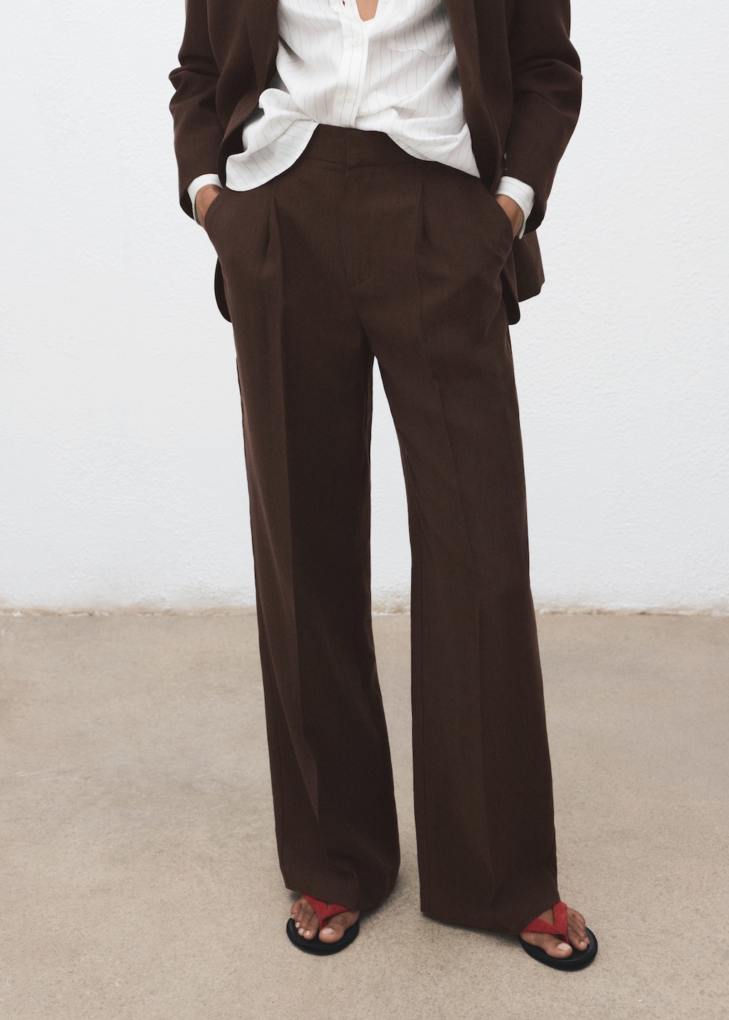 Straight pants suit lyocell