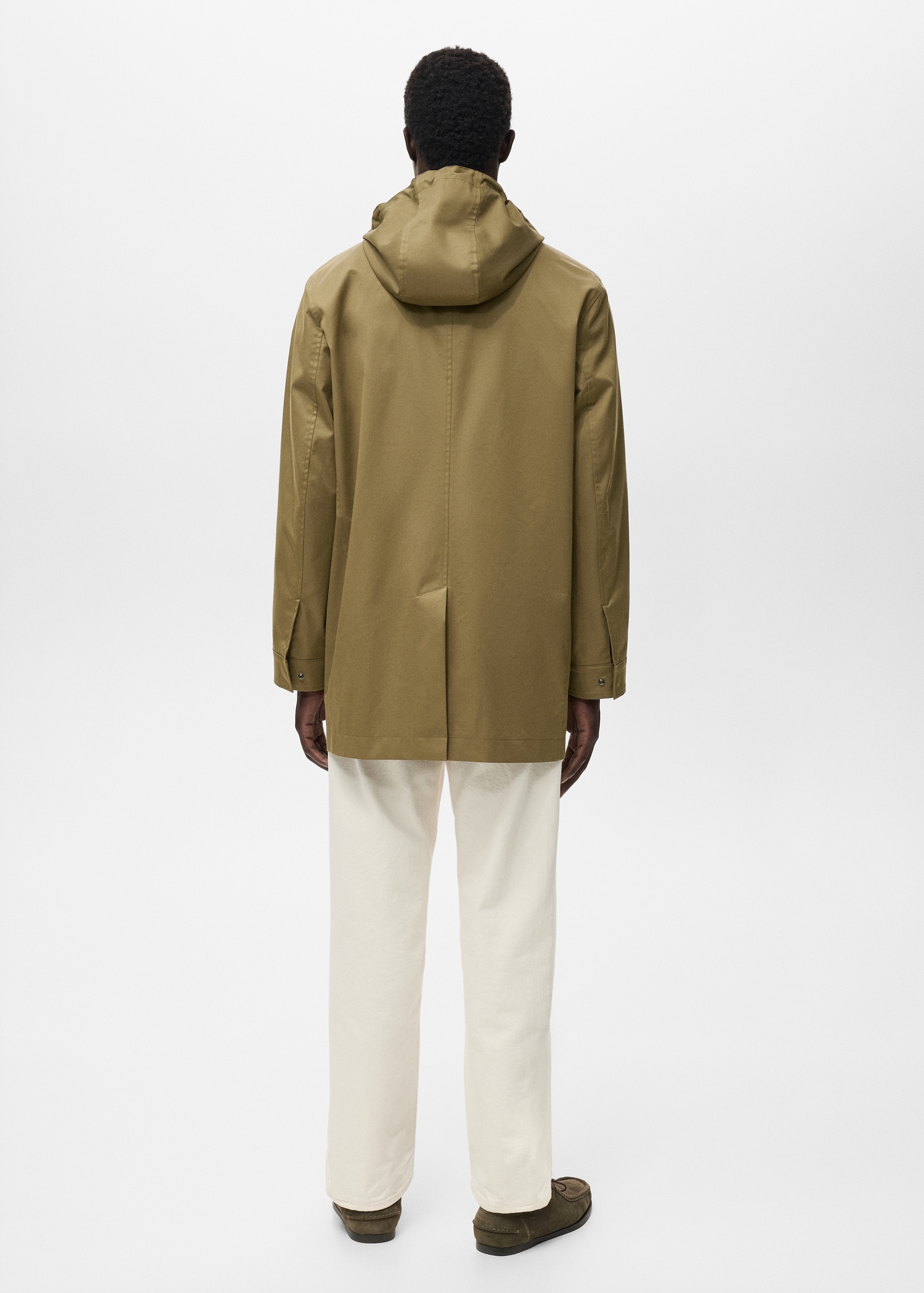 Water-repellent hooded parka - Reverse of the article