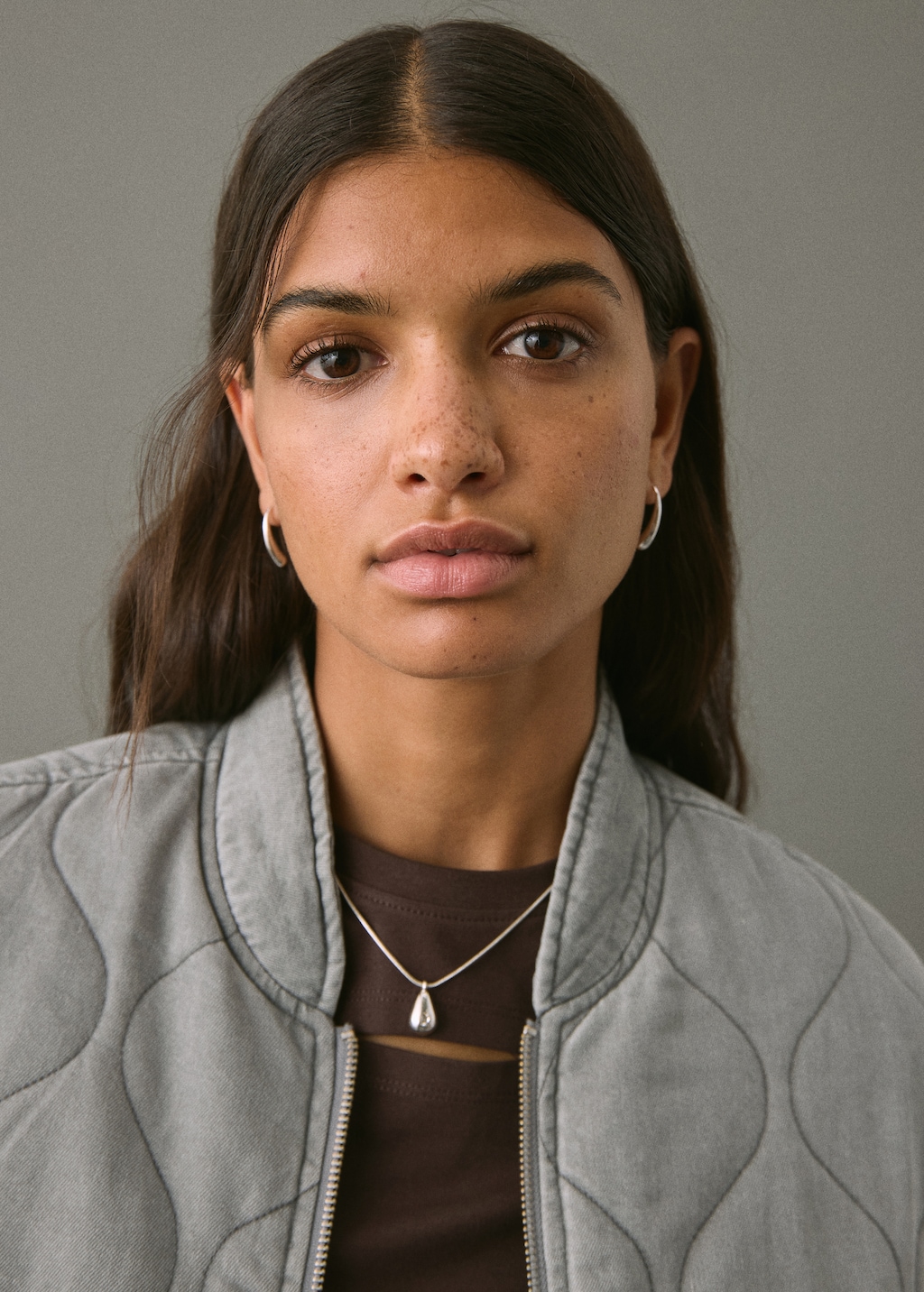 Quilted denim jacket