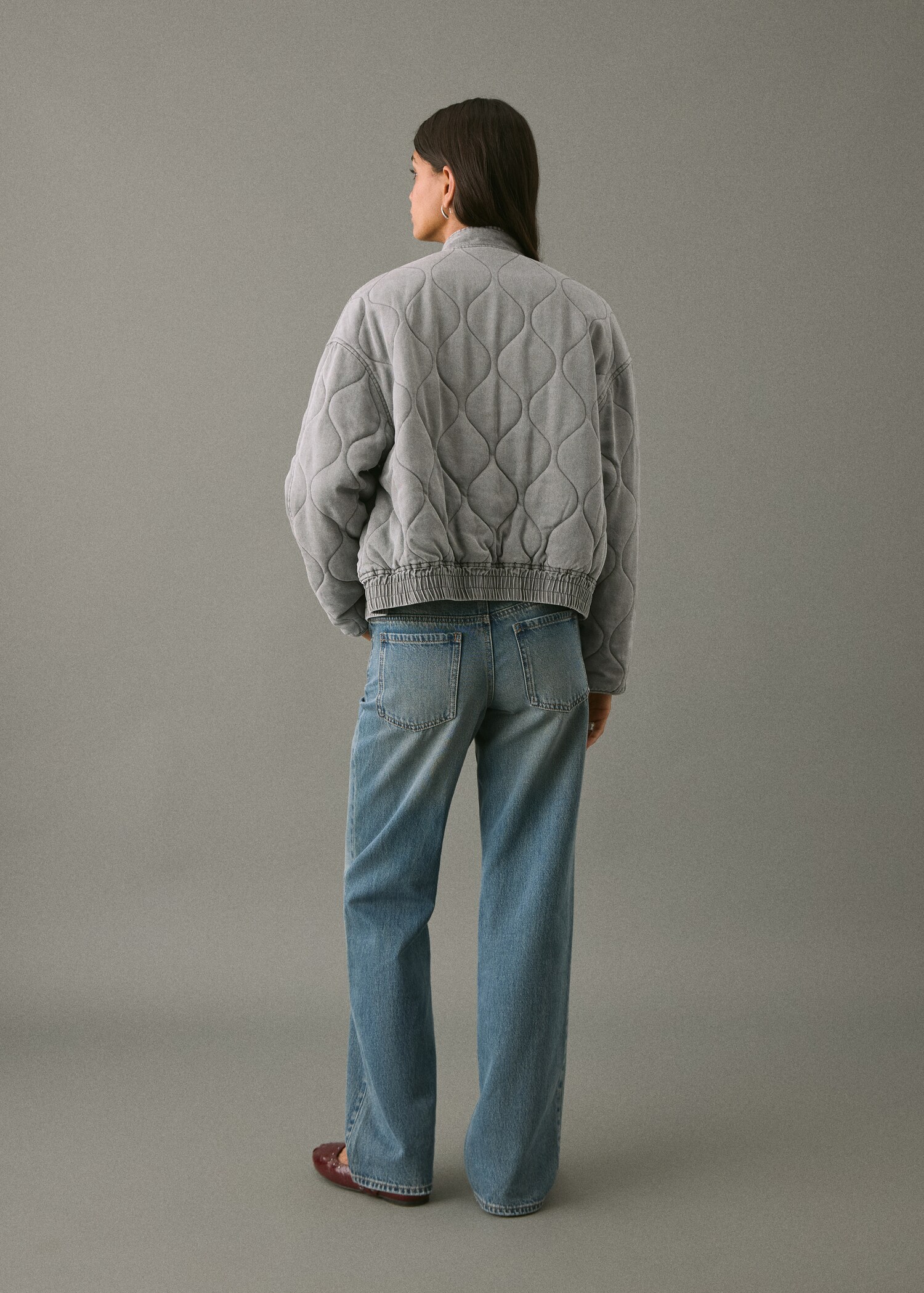 Quilted denim jacket - Reverse of the article